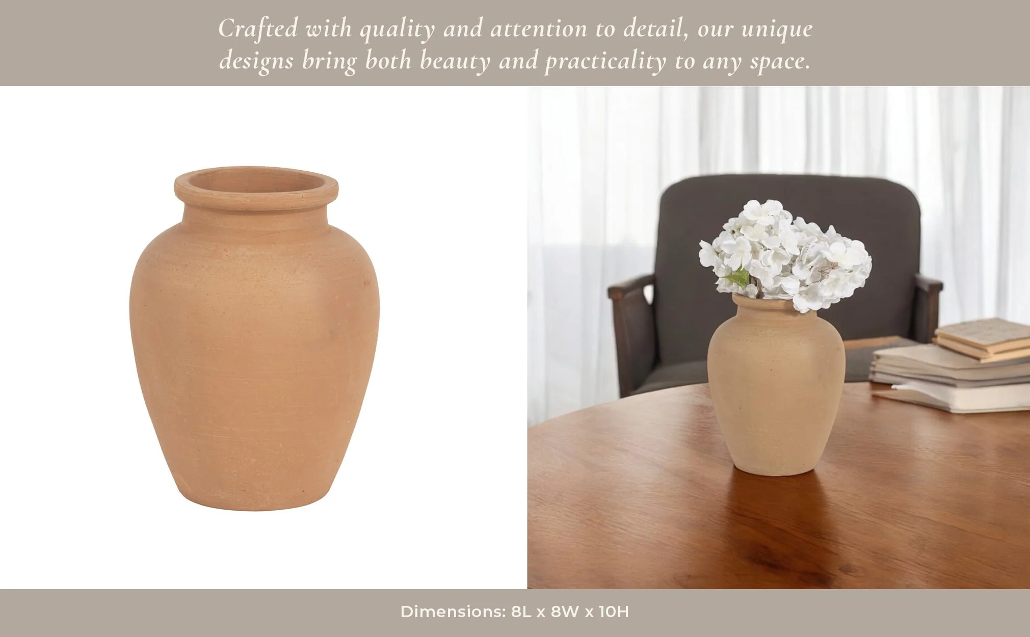 Terracotta, 10" Traditional Jug, Natural - Image 10