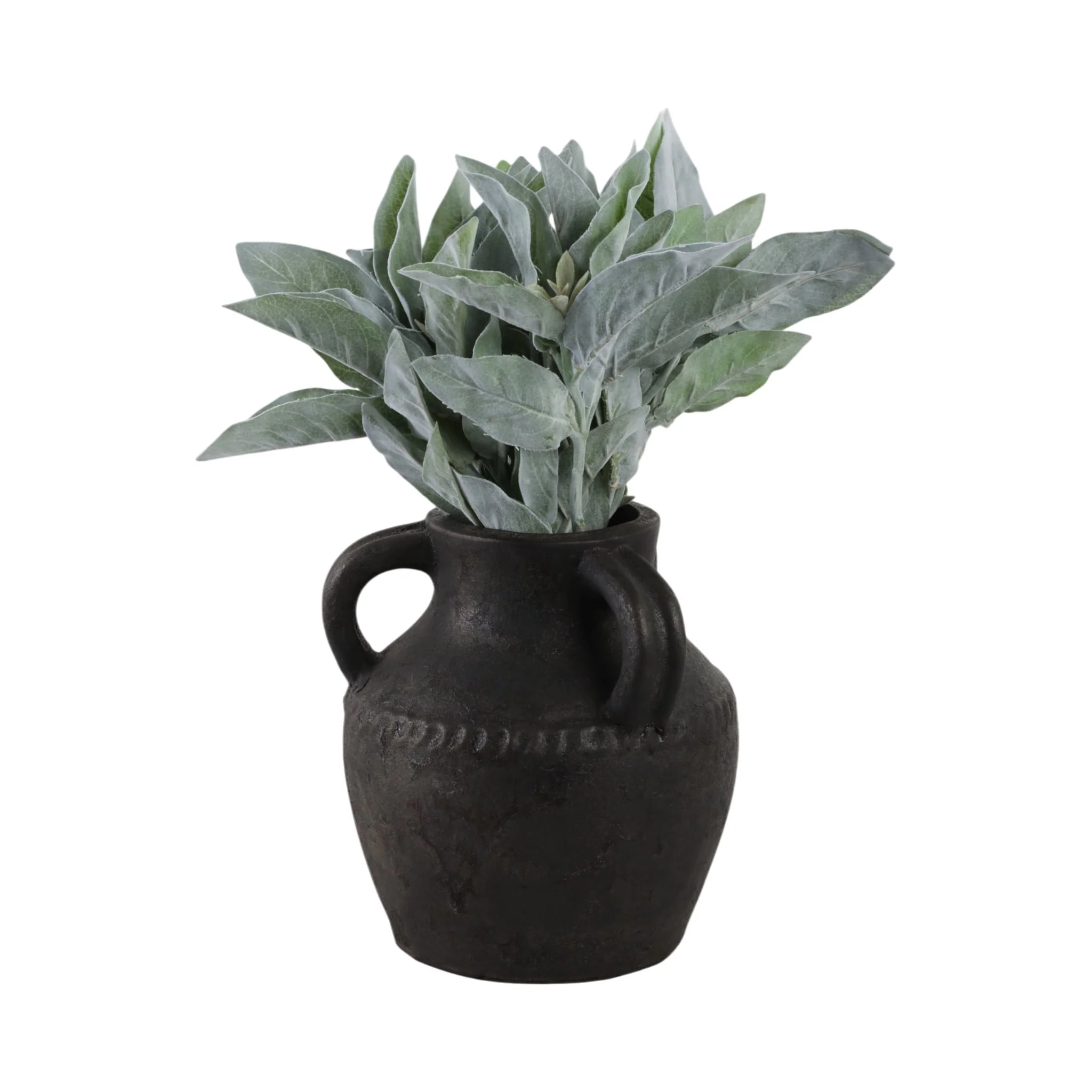 Terracotta, 10" Triple Handle Jug, Black - Image 2