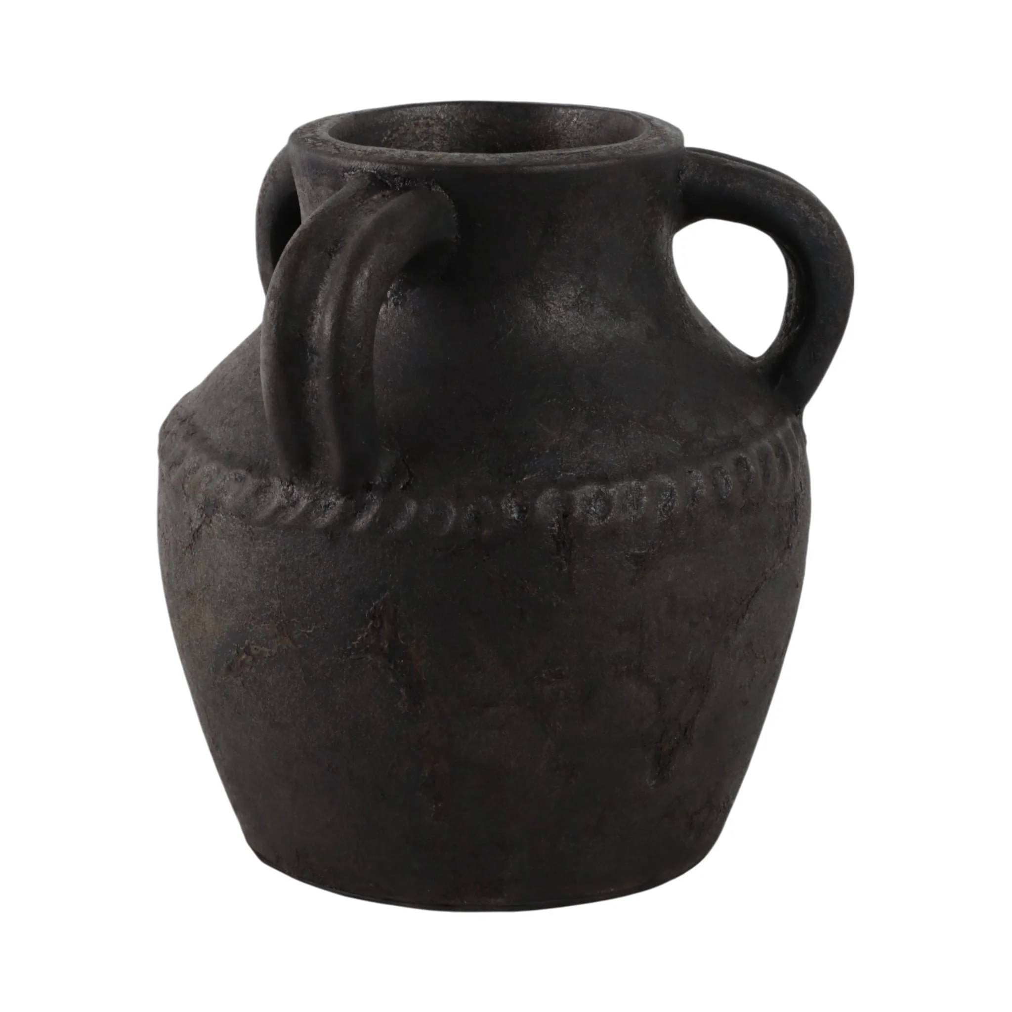 Terracotta, 10" Triple Handle Jug, Black - Image 3
