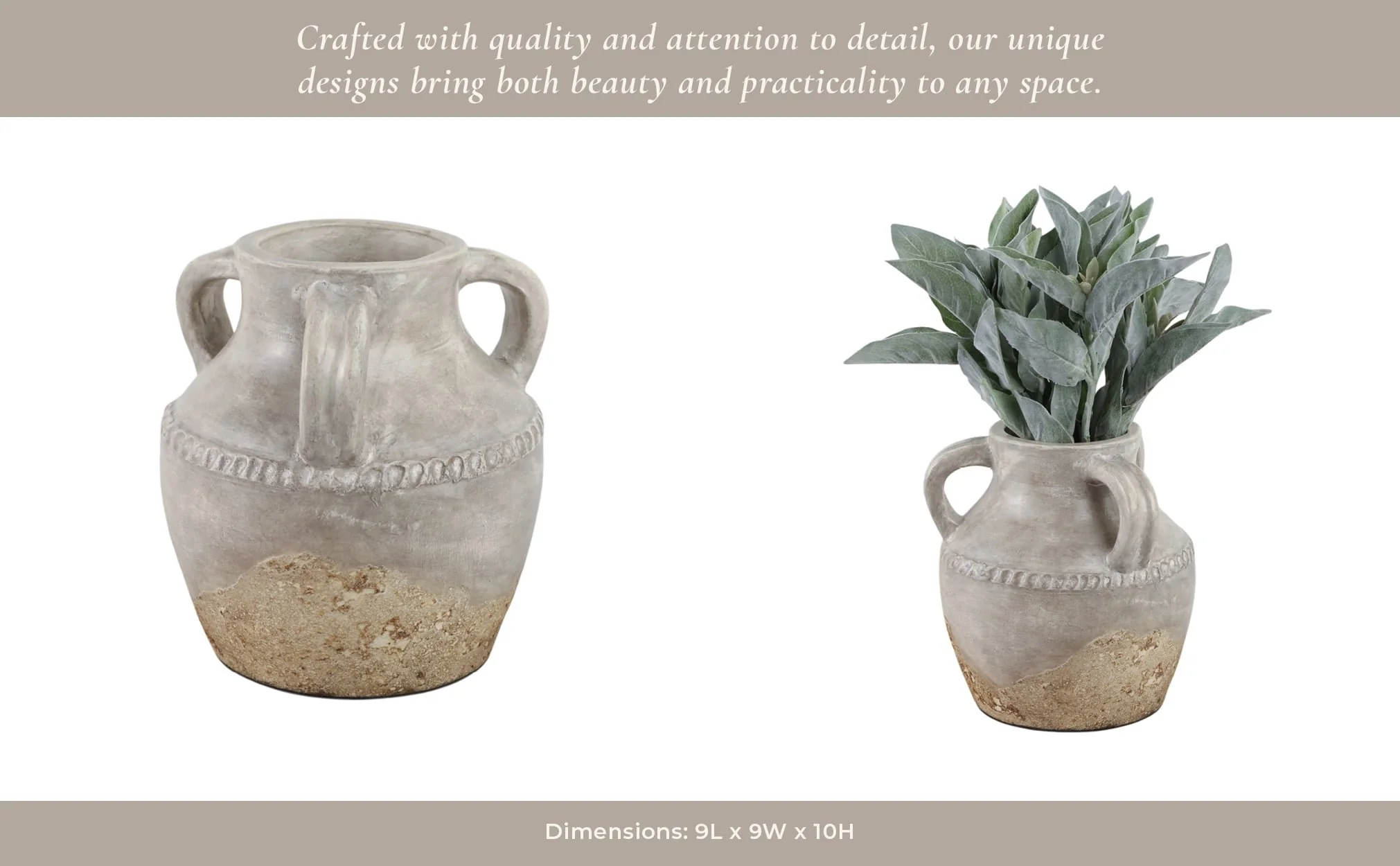Terracotta, 10" Triple Handle Jug, Reactive Glaze - Image 12