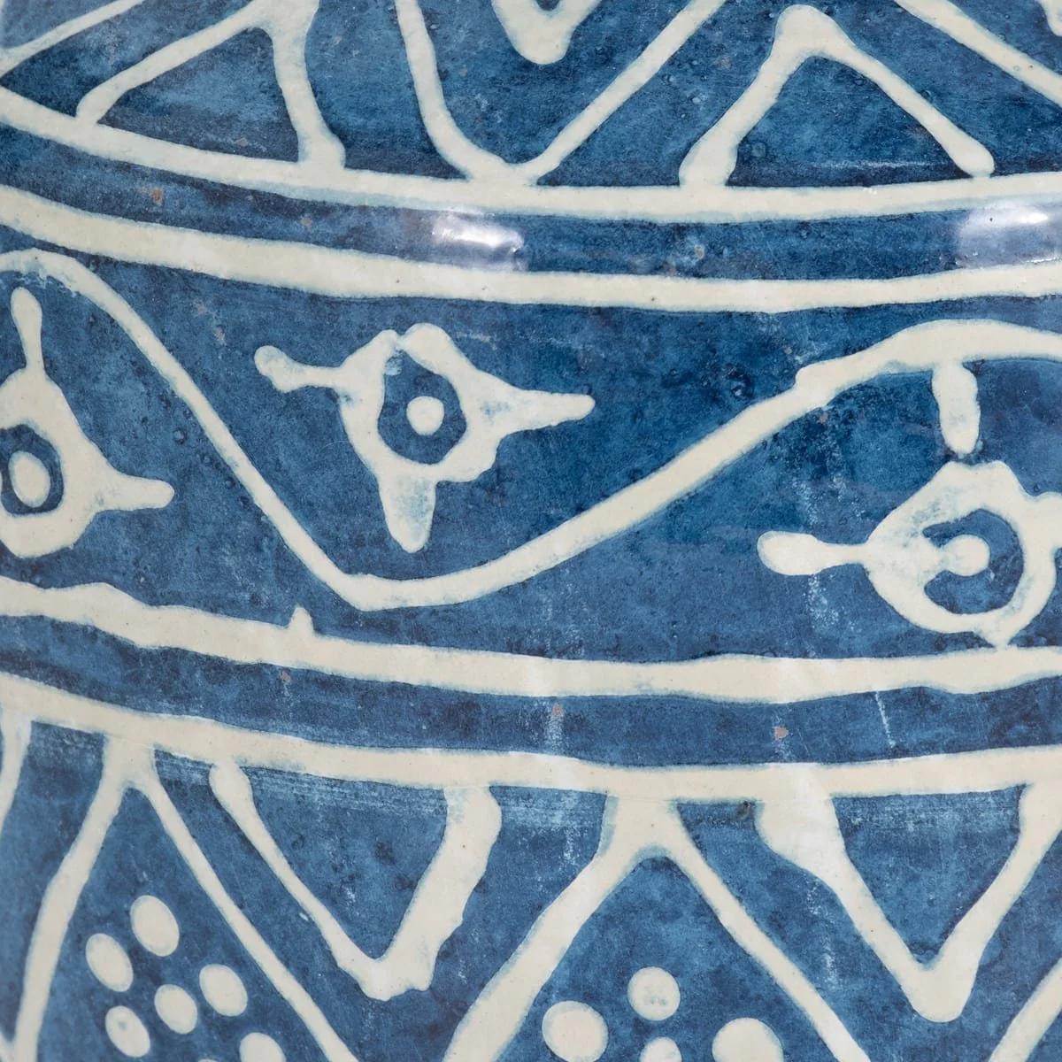 Terracotta,10"h Vase, Blue - Image 4