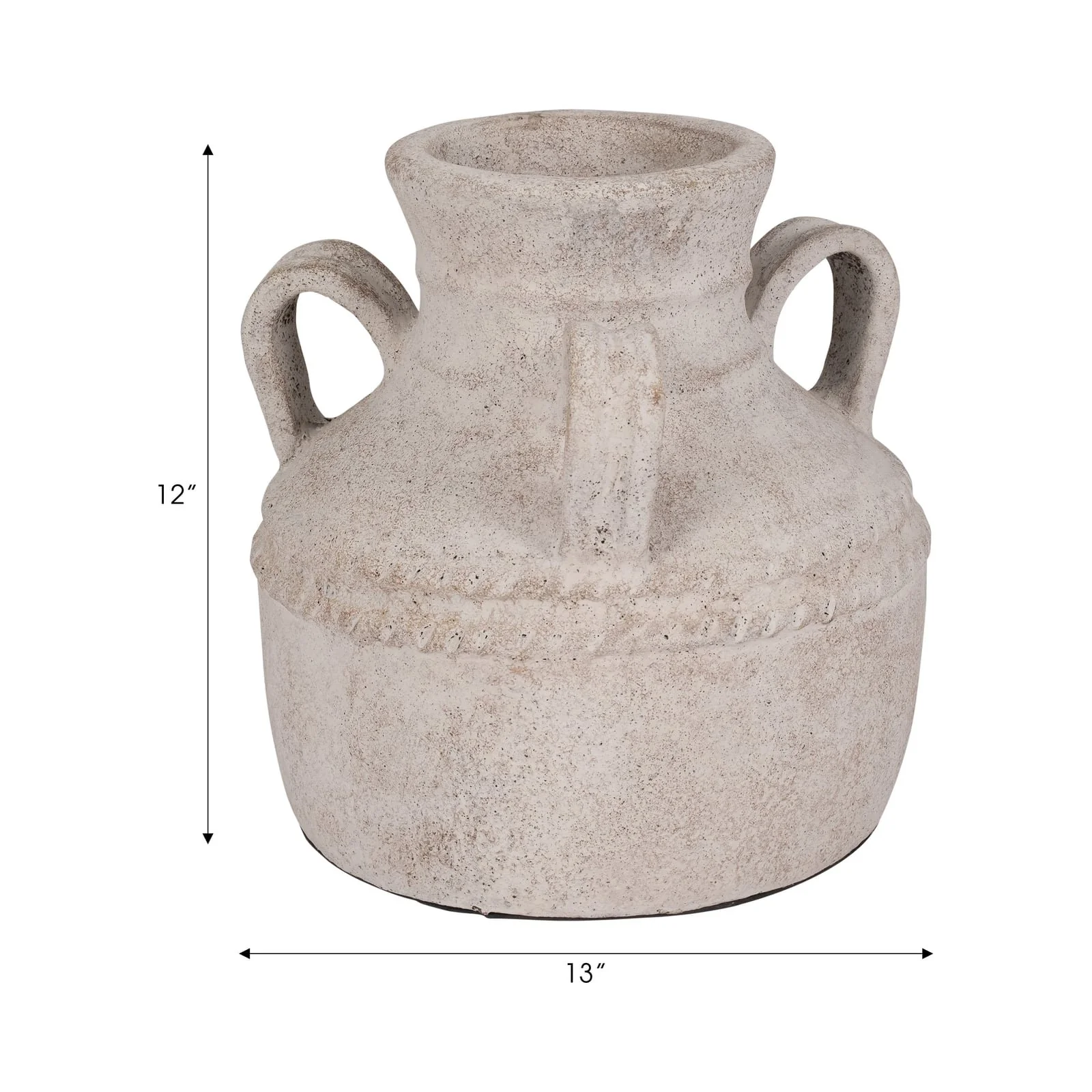 Terracotta, 12" Triple Handle Jug, Ivory - Image 8