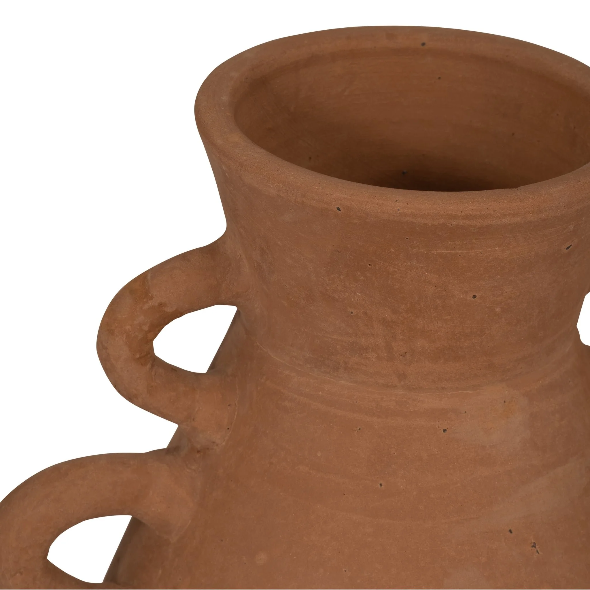 Terracotta, 12" Vase With 4 Handles, Natural - Image 5