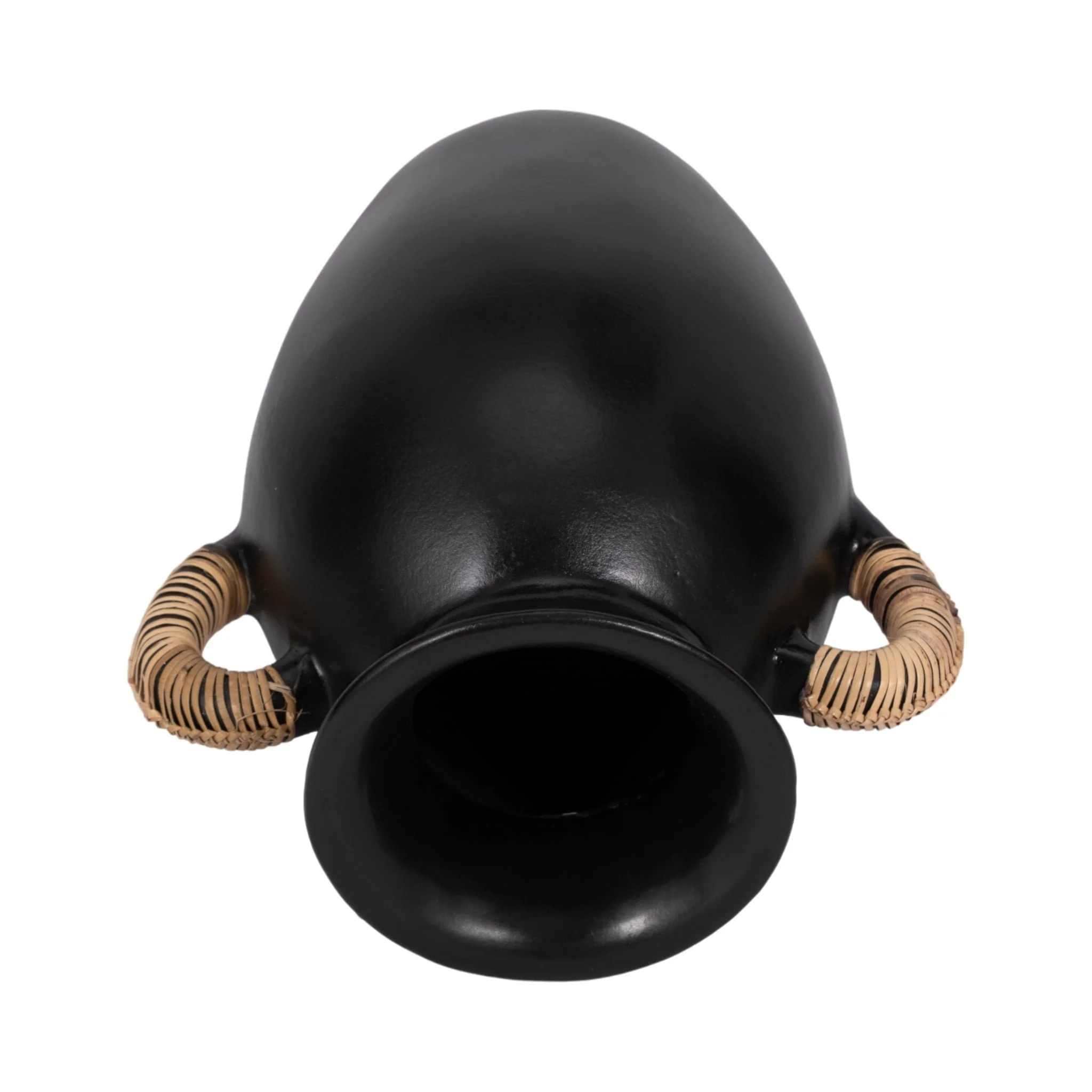 Terracotta, 12"h Eared Vase, Black - Image 6