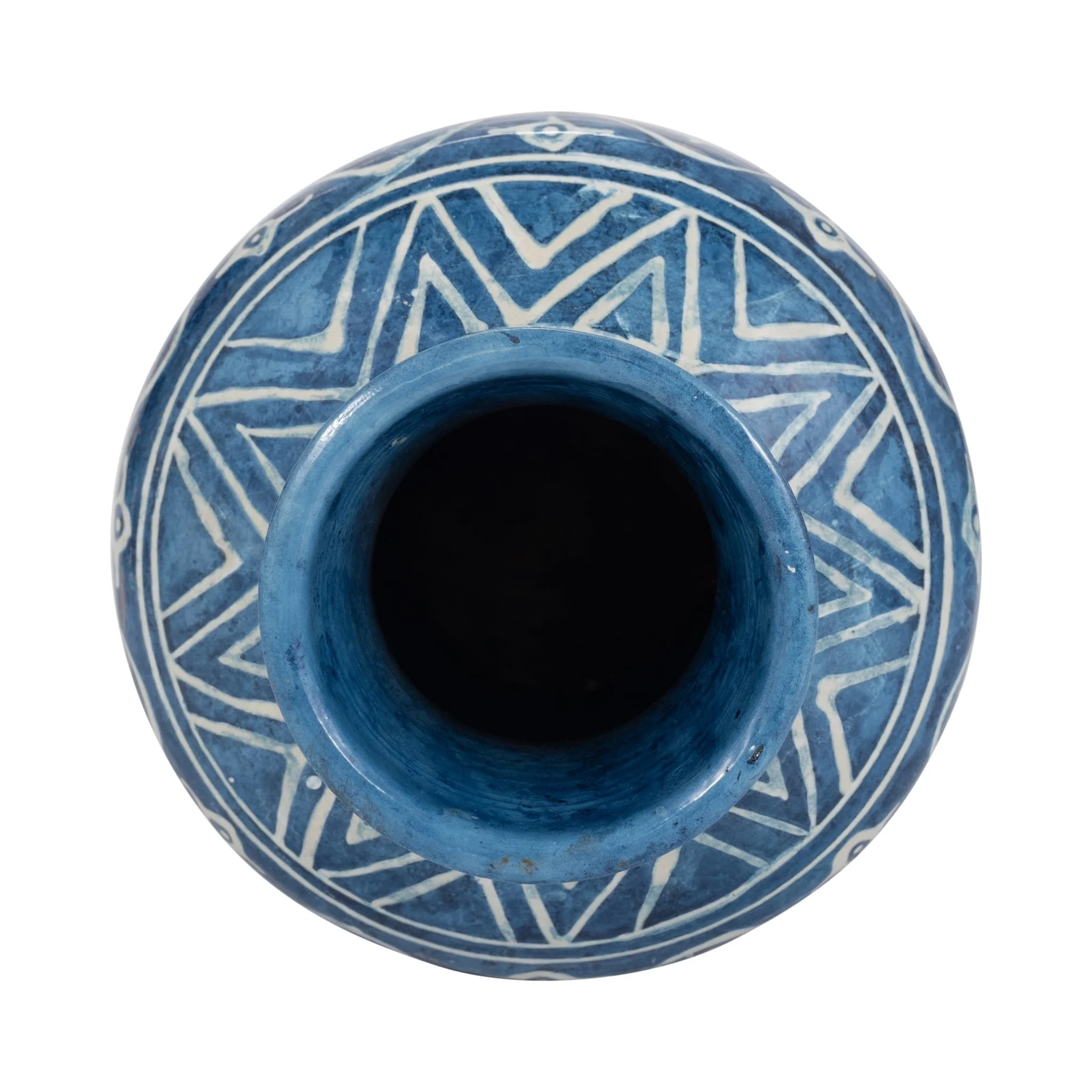 Terracotta, 12"h Vase, Blue - Image 5