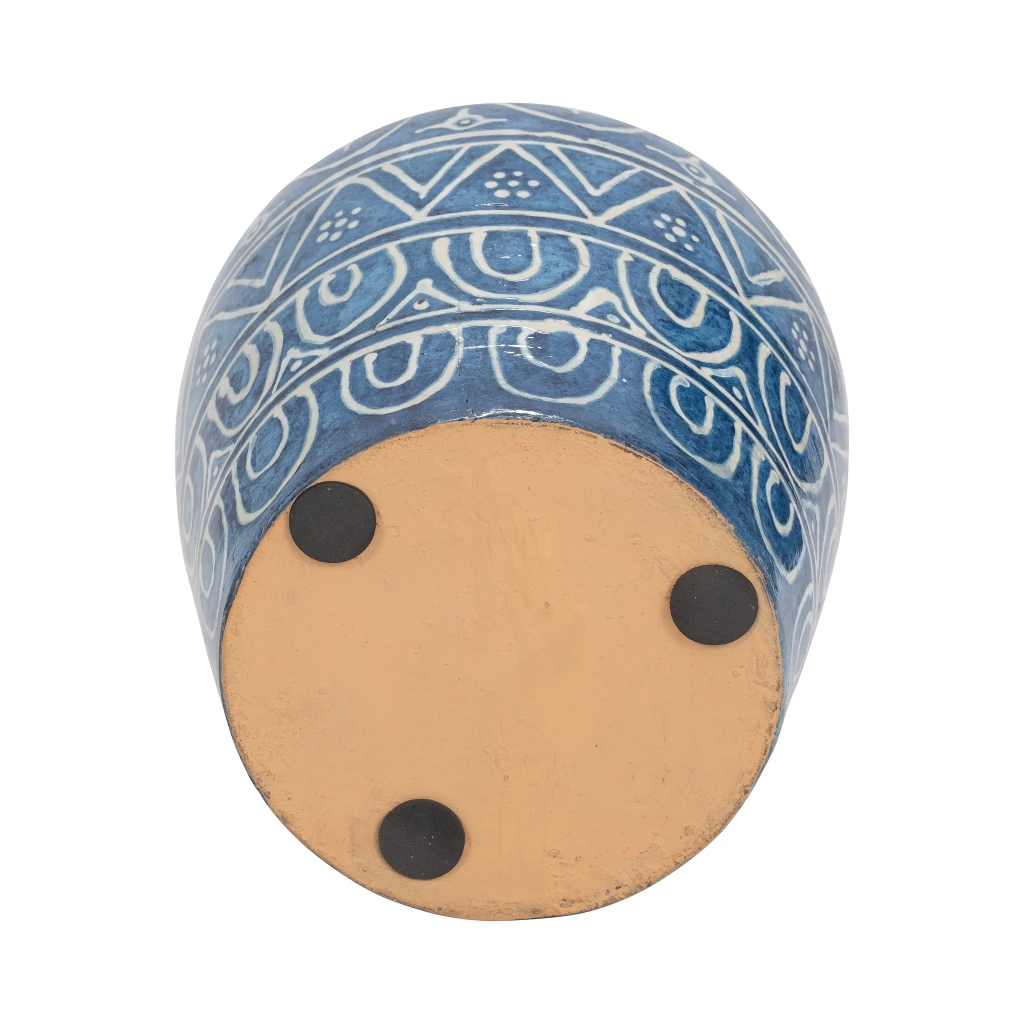 Terracotta, 12"h Vase, Blue - Image 6