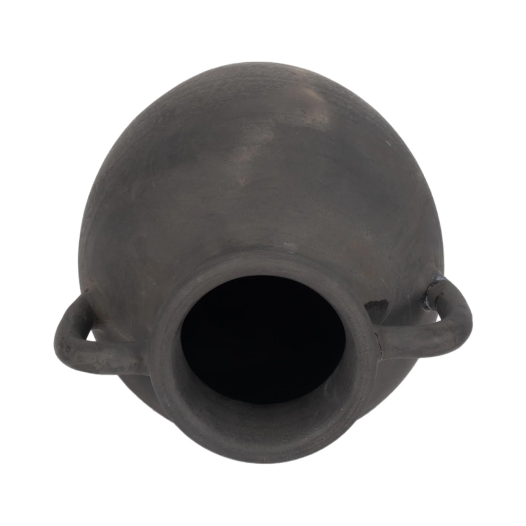 Terracotta, 13" Vase With Handles, Black - Image 6