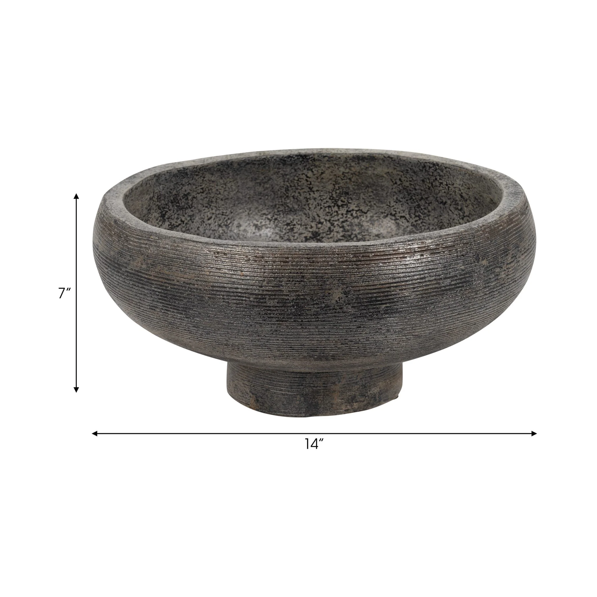 Terracotta, 14" Etched Bowl On Stand, Multi - Image 7