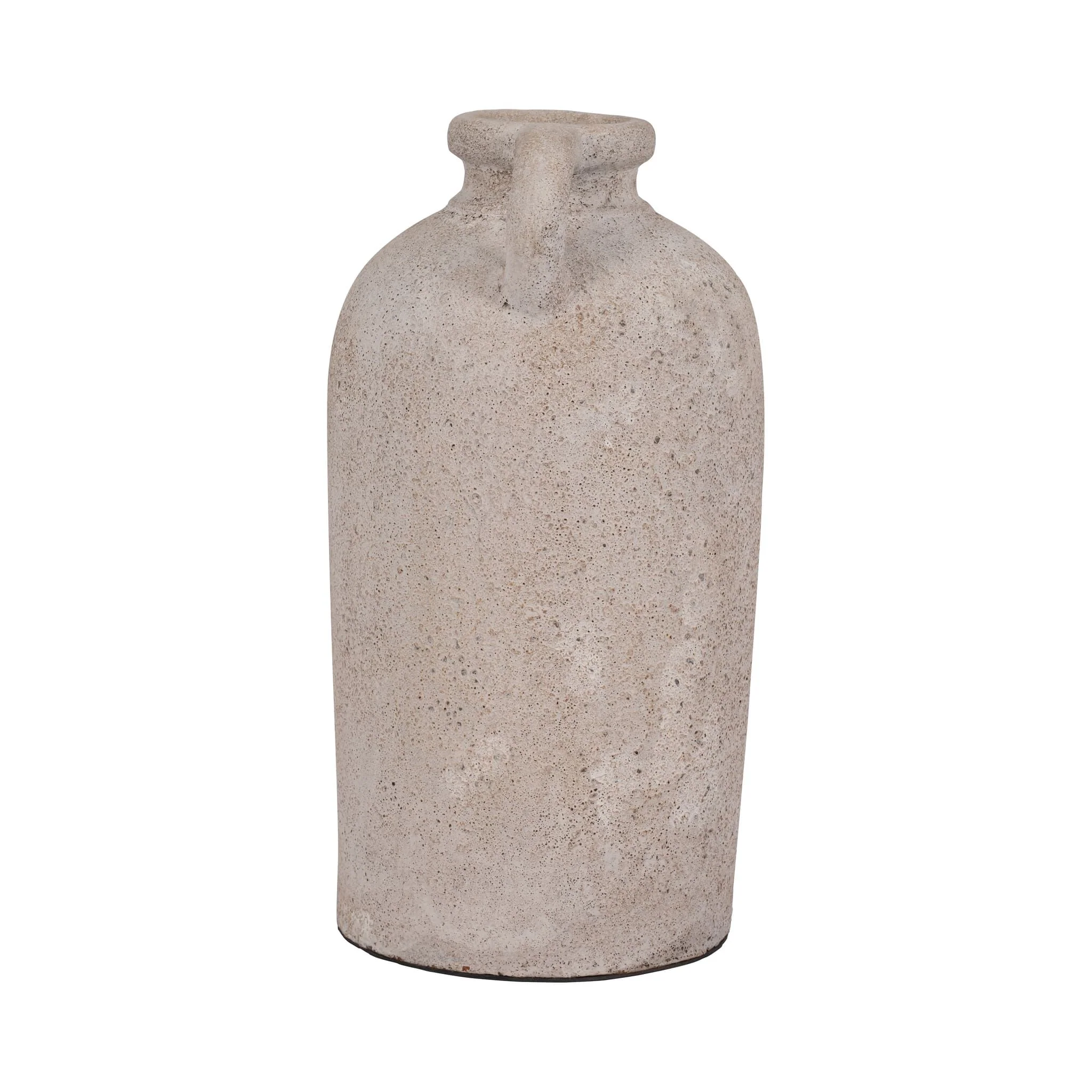 Terracotta, 16" Bottle Vase W/ Handle, Ivory - Image 4