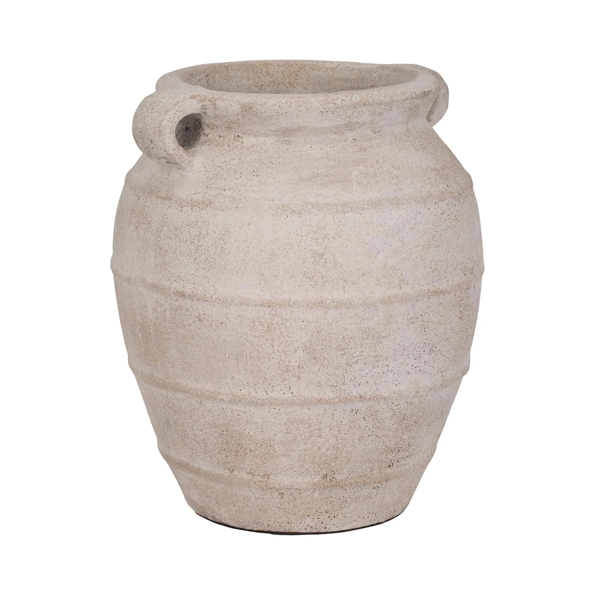 Terracotta, 16" Mini Handle Jug Vase, Ivory - Image 3
