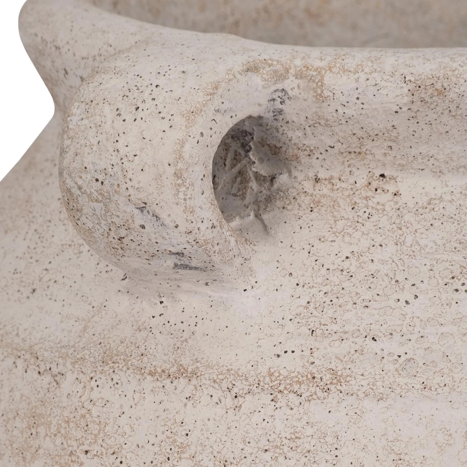 Terracotta, 16" Mini Handle Jug Vase, Ivory - Image 5