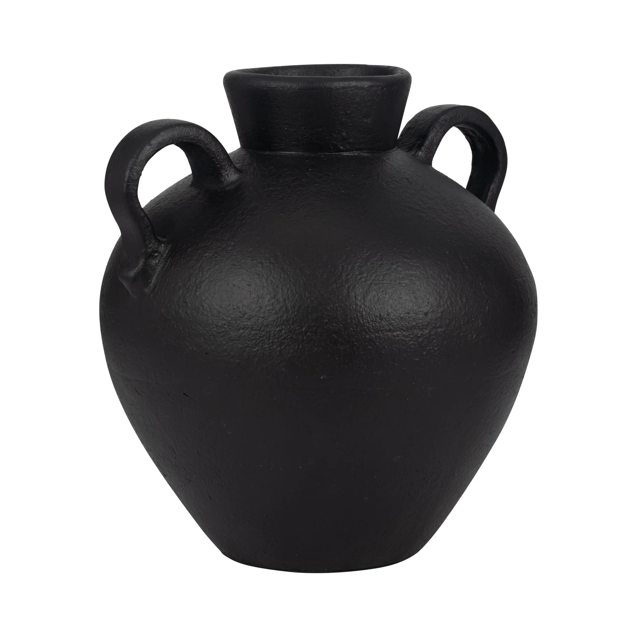 Terracotta, 16" Organic Jug With 2 Handles, Black - Image 3