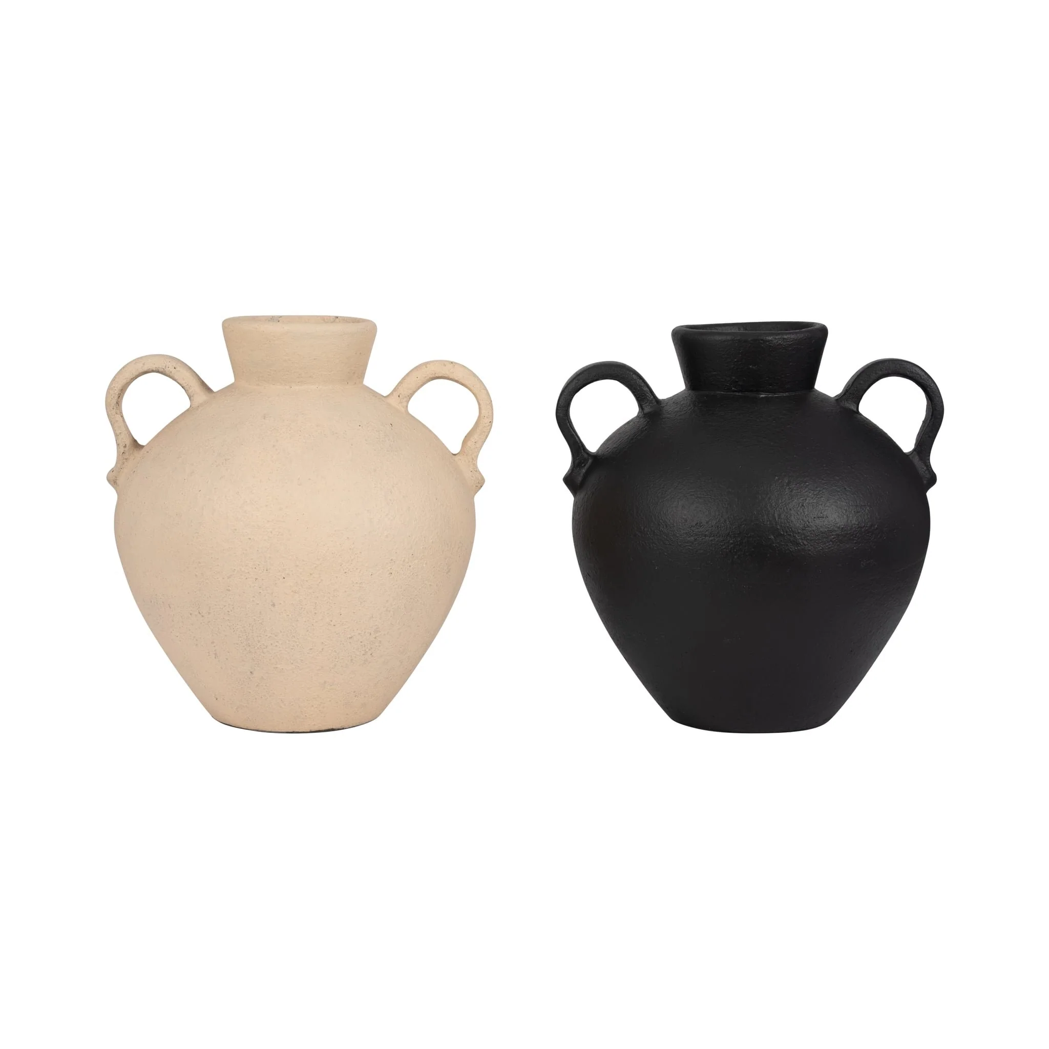 Terracotta, 16" Organic Jug With 2 Handles, Black - Image 8