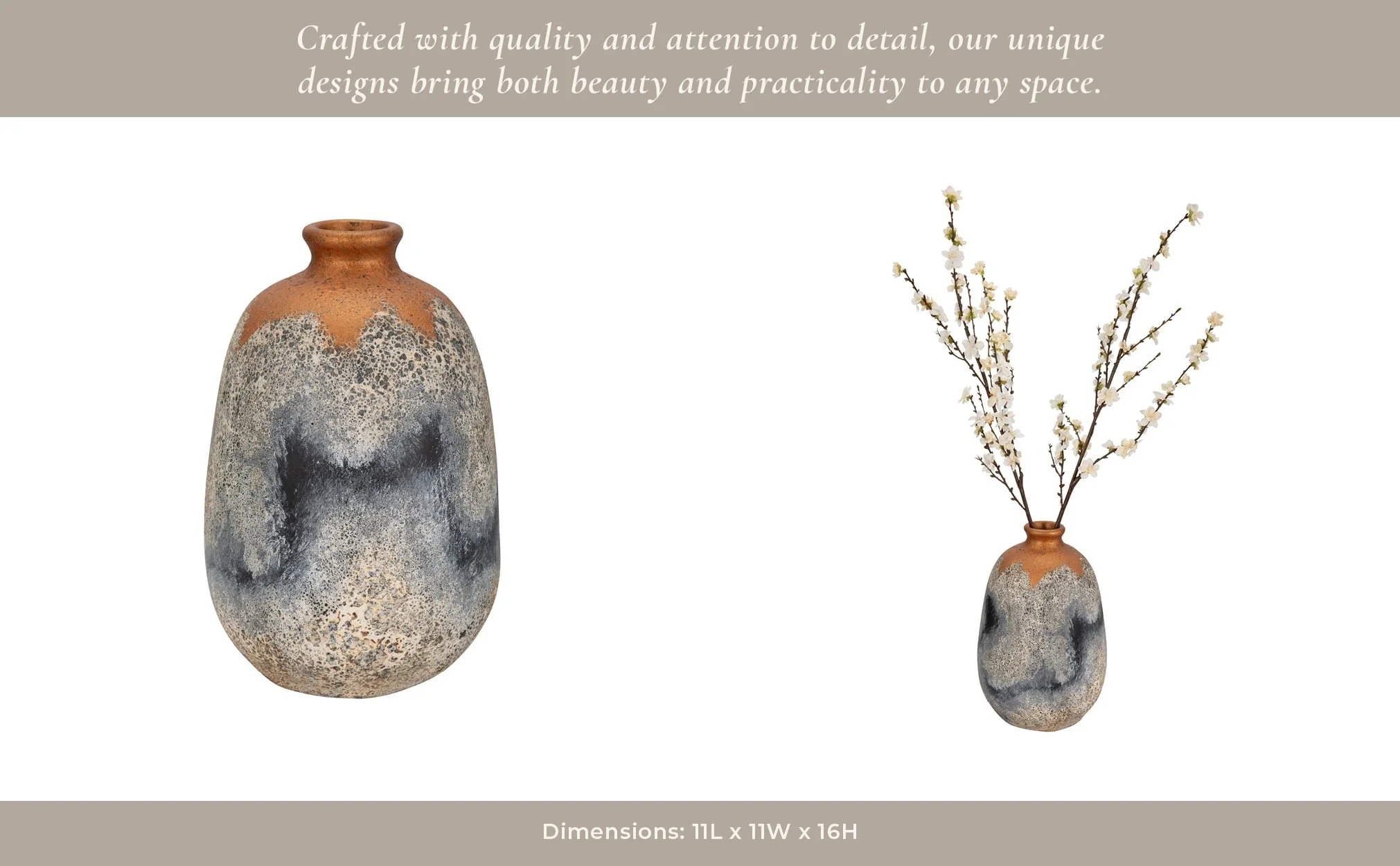 Terracotta, 16" Rustic Vase, Multi - Image 13