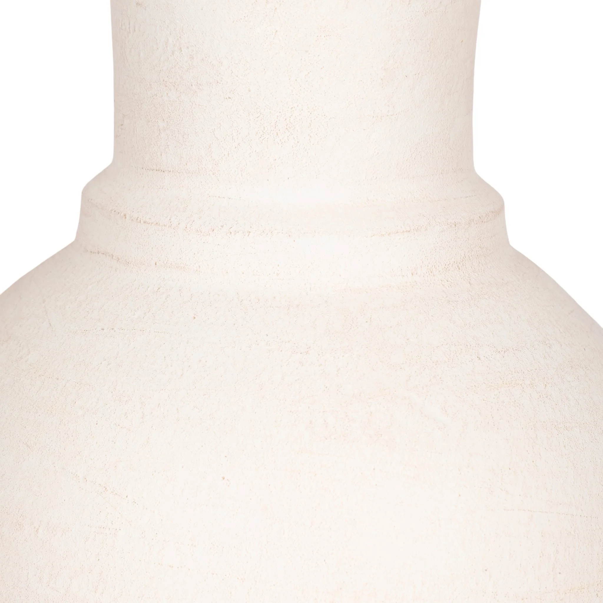 Terracotta, 16" Vase With Ring At Neck, Ivory - Image 4