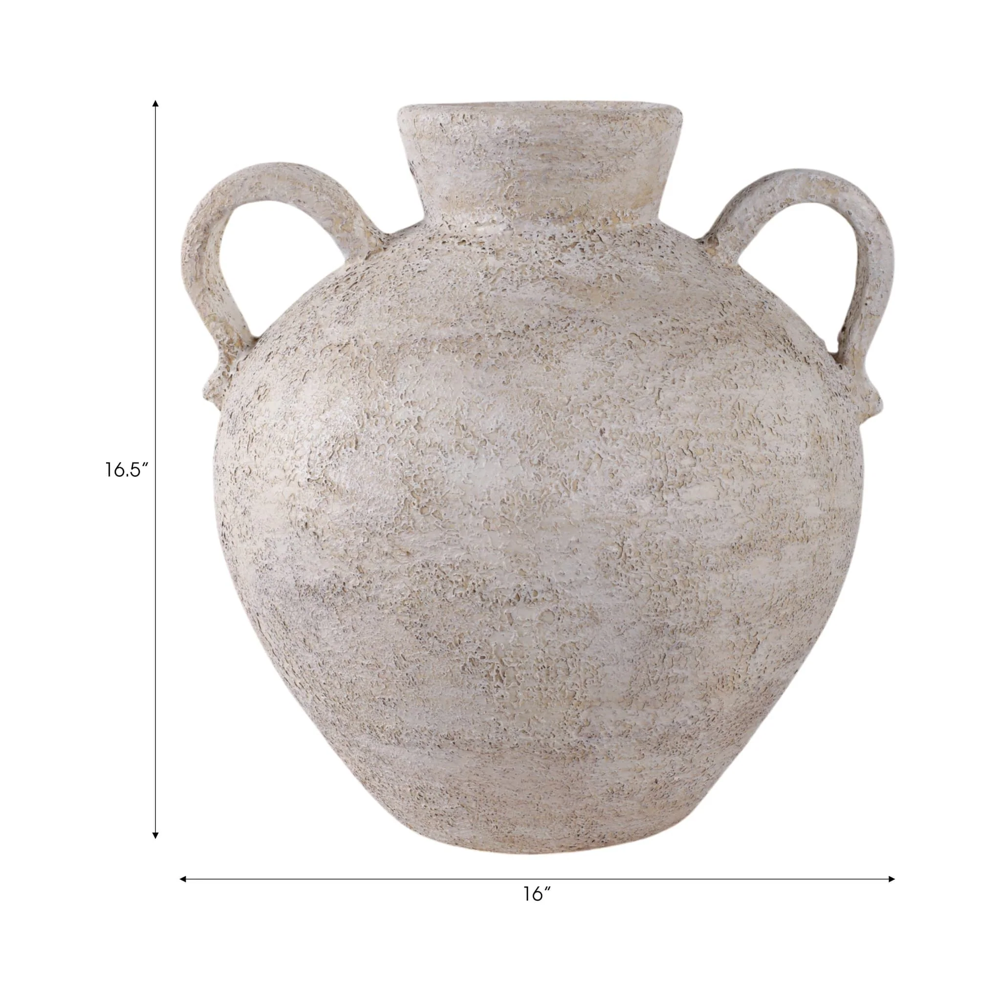 Terracotta, 17" Organic Jug With Handles, Ivory - Image 8