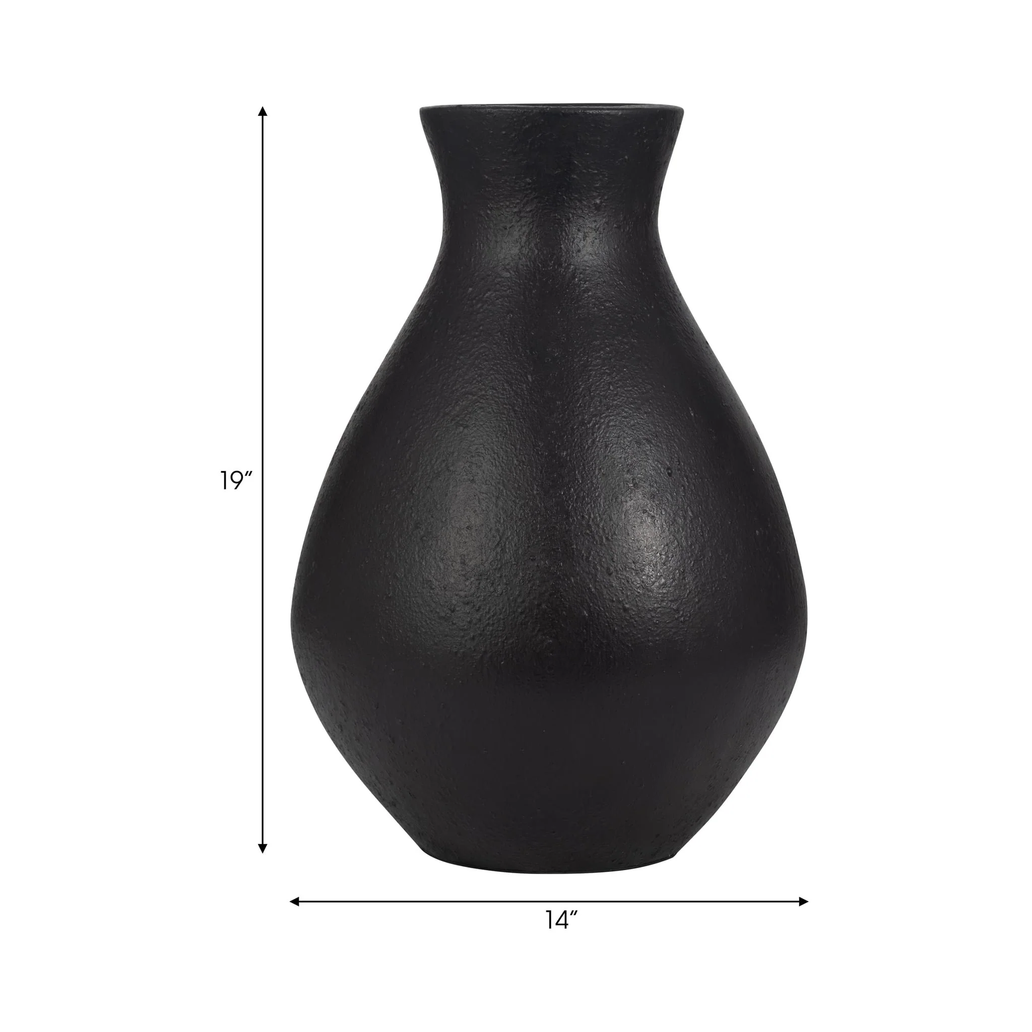 Terracotta, 18" Organic Vase, Black - Image 8