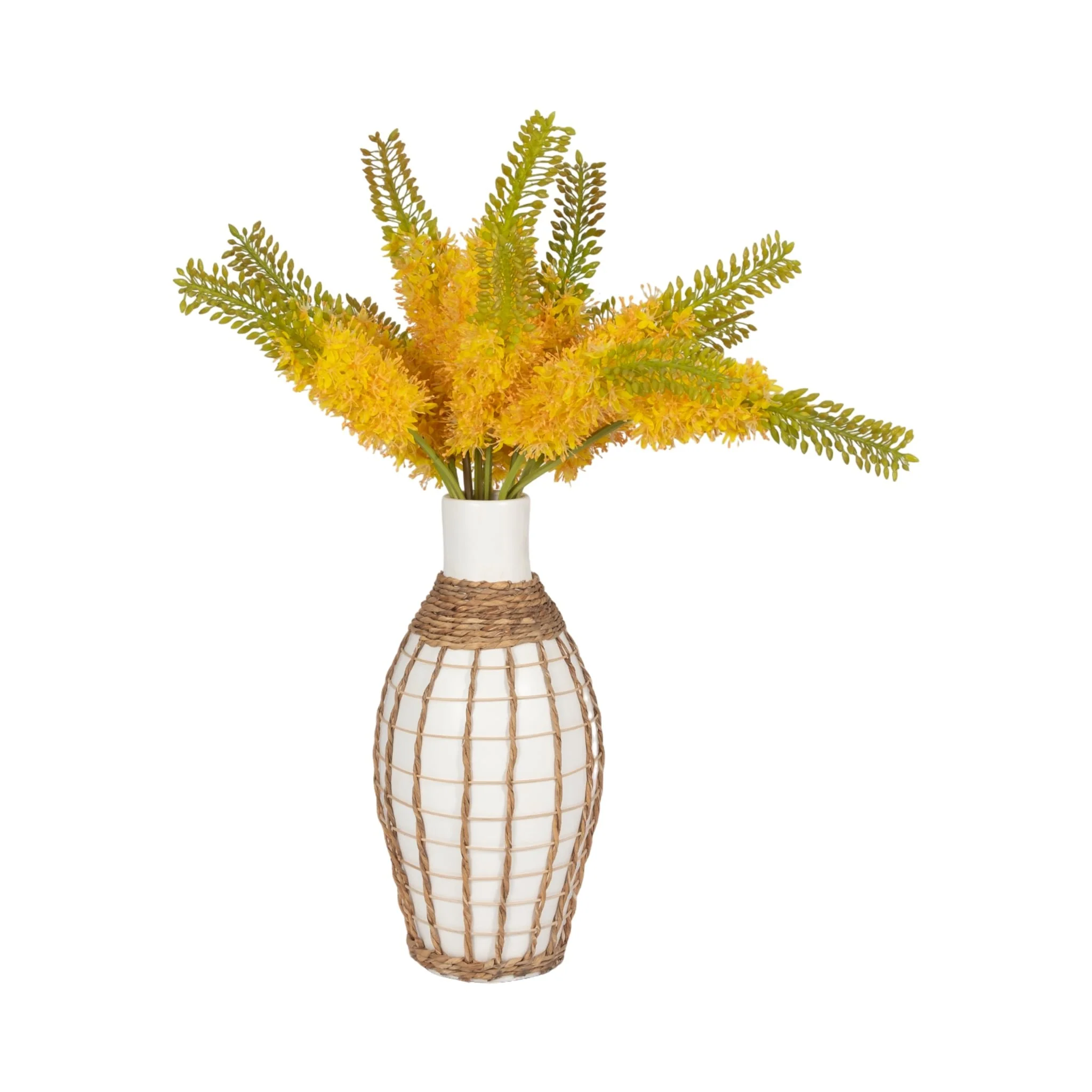 Terracotta, 18"h Bottle Vase, White/brown - Image 2