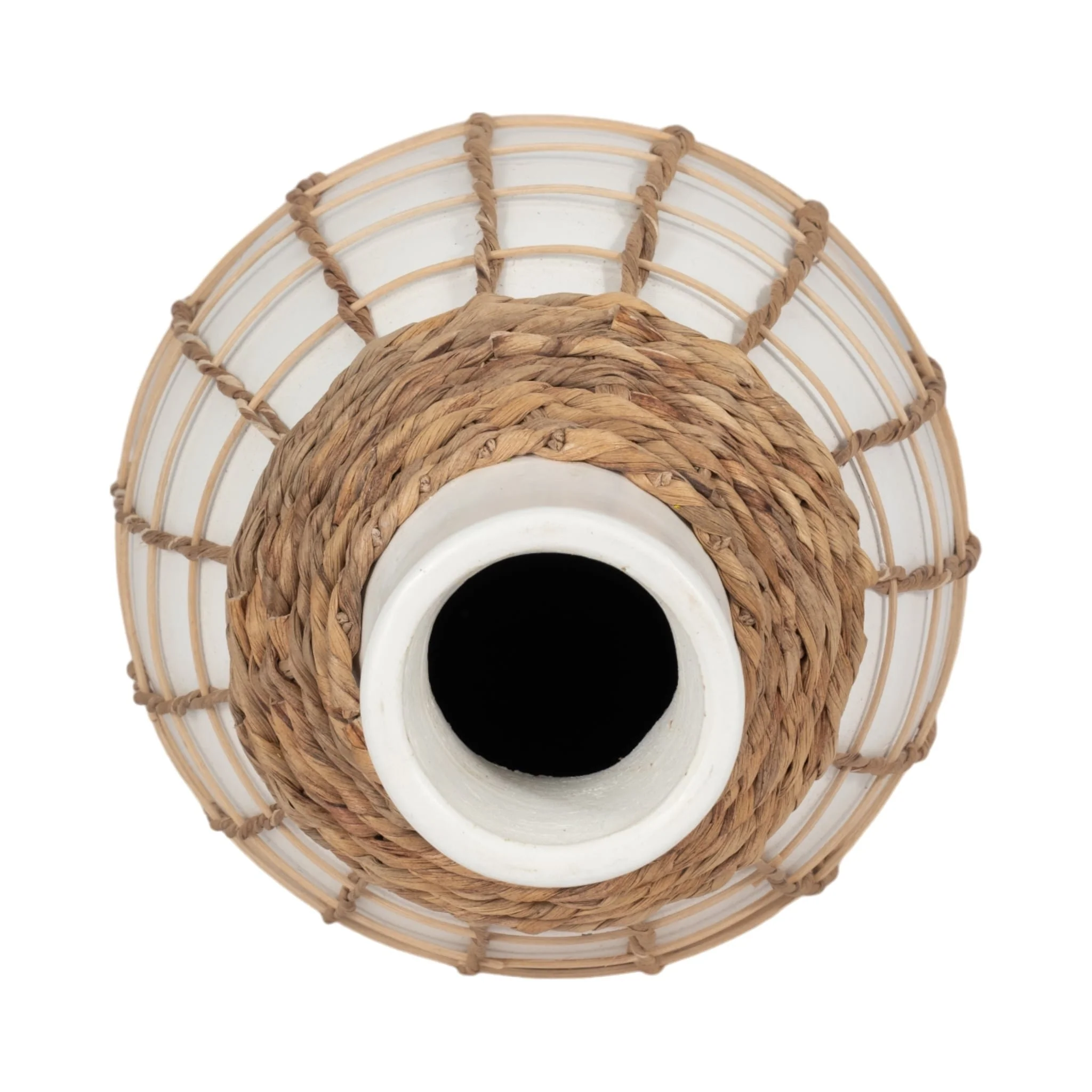 Terracotta, 18"h Bottle Vase, White/brown - Image 5