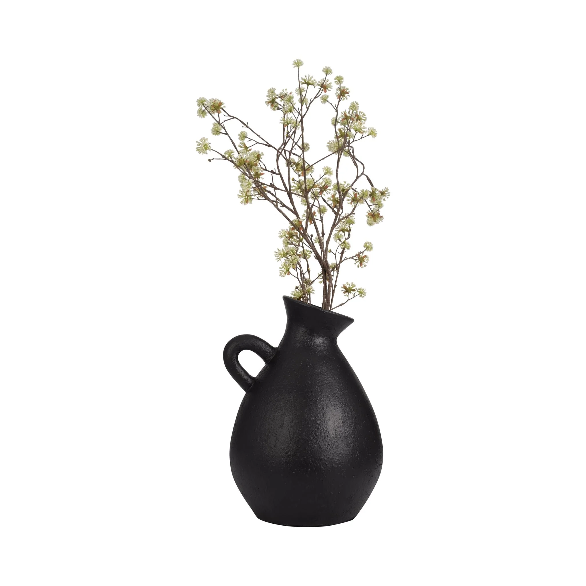 Terracotta, 19" Organic Jug With Handle, Black - Image 2