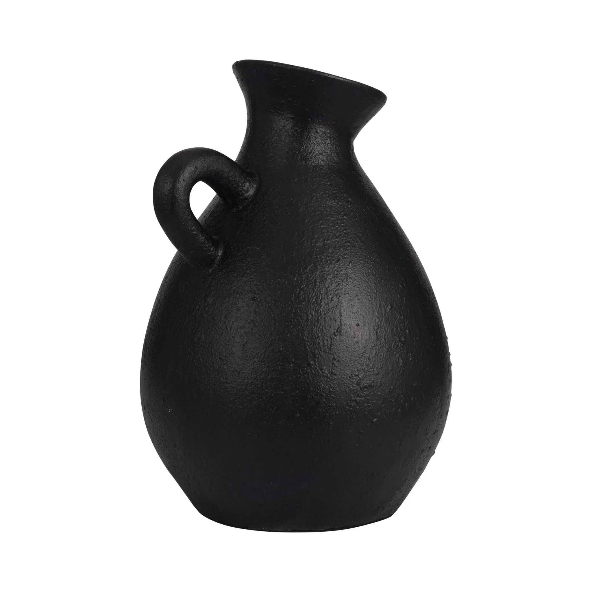 Terracotta, 19" Organic Jug With Handle, Black - Image 3
