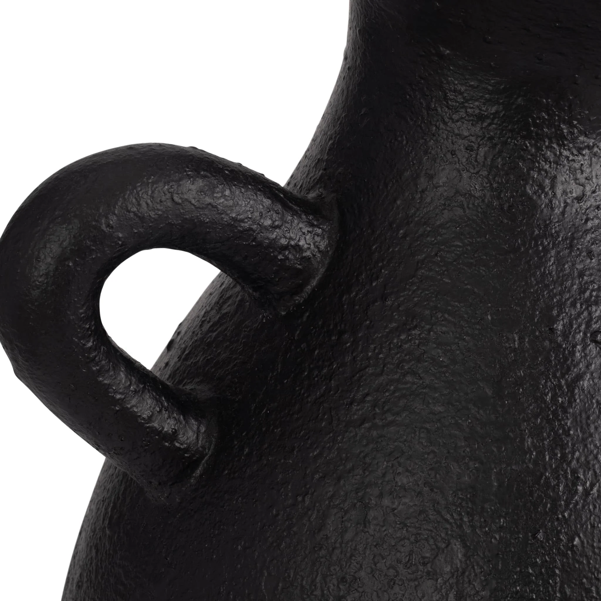 Terracotta, 19" Organic Jug With Handle, Black - Image 5
