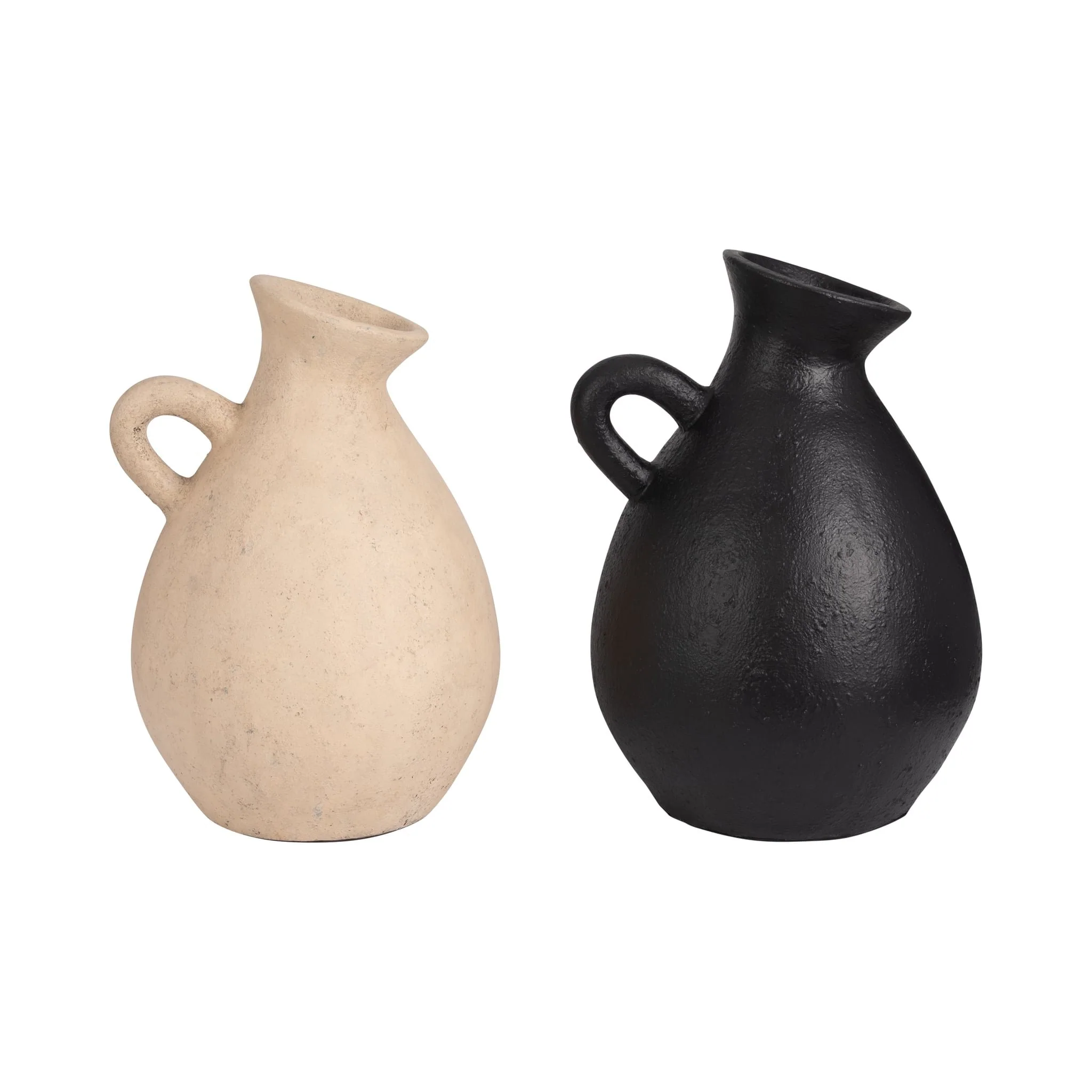 Terracotta, 19" Organic Jug With Handle, Black - Image 8