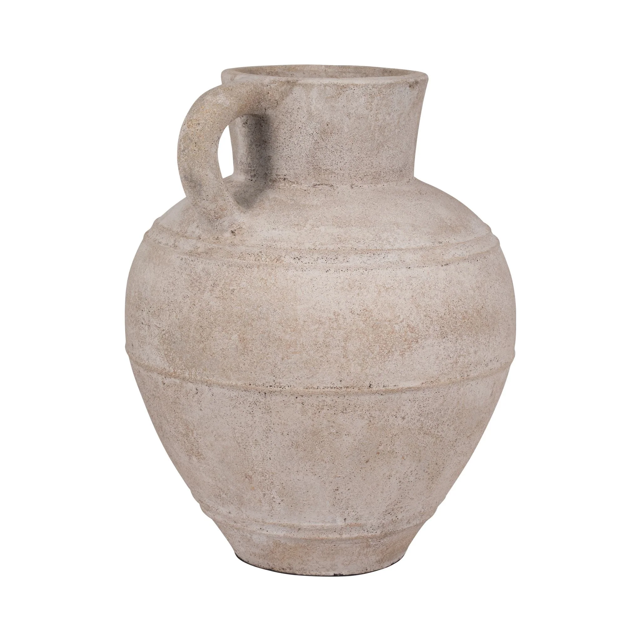 Terracotta, 22" Jug Vase W/ Handle, Ivory - Image 3
