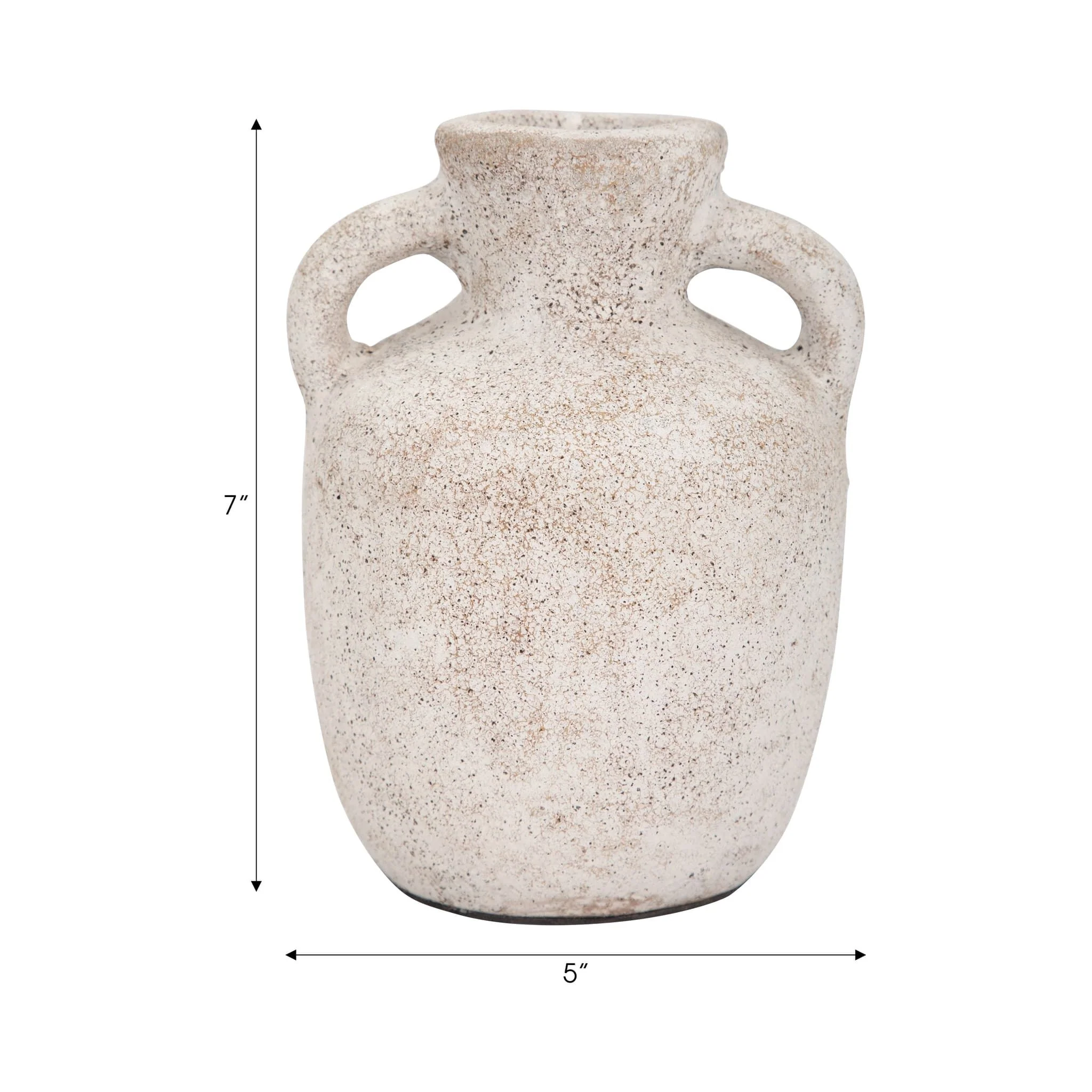 Terracotta, 7" Double Handle Vase, Ivory - Image 9