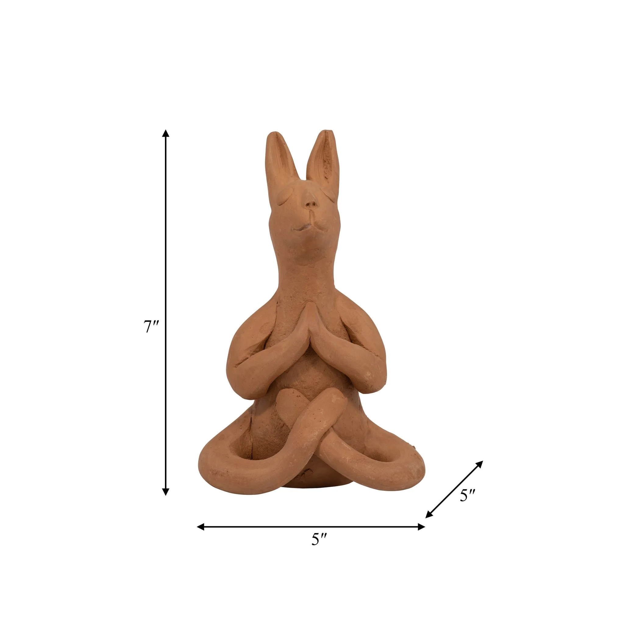 Terracotta, 7" Namaste Yoga Bunny, Natural - Image 9