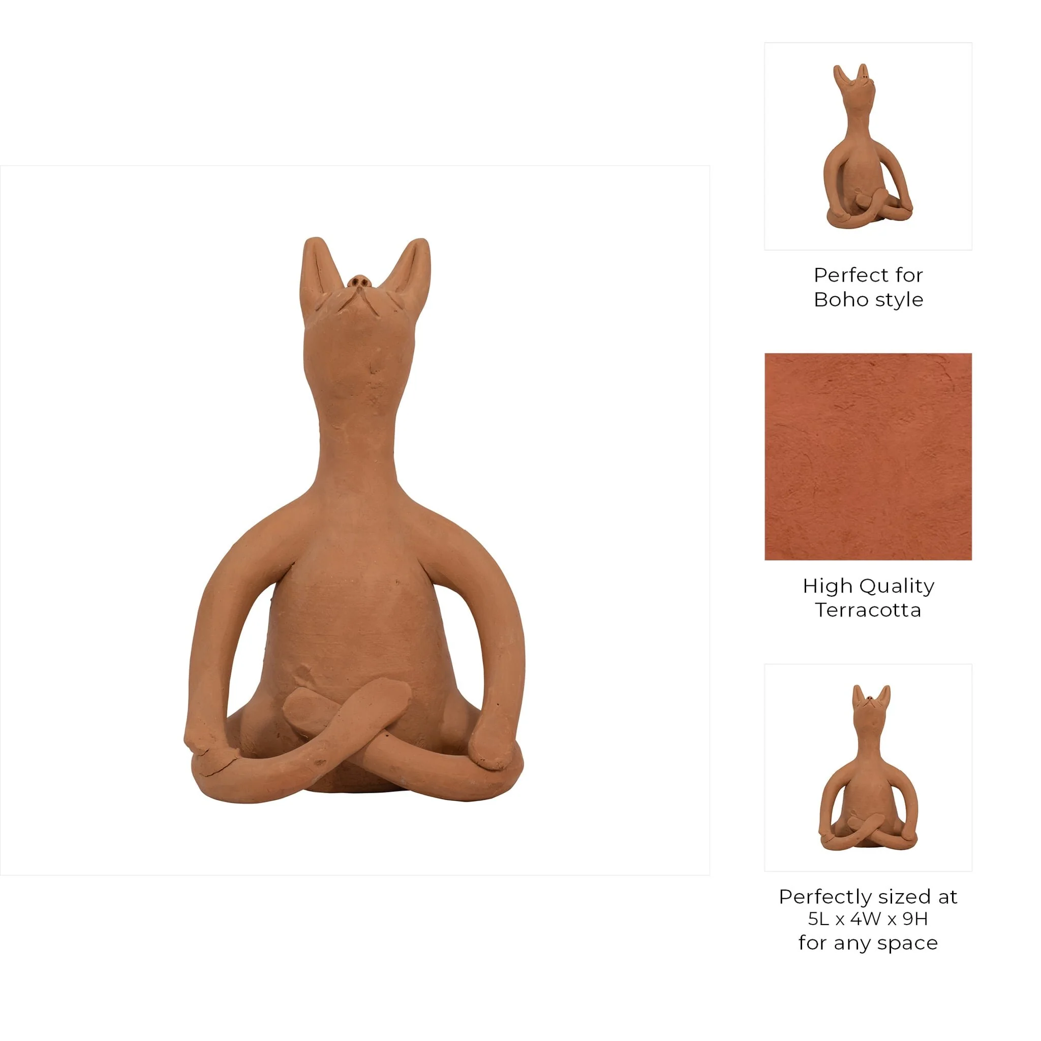 Terracotta, 9" Om Yoga Bunny, Natural - Image 10
