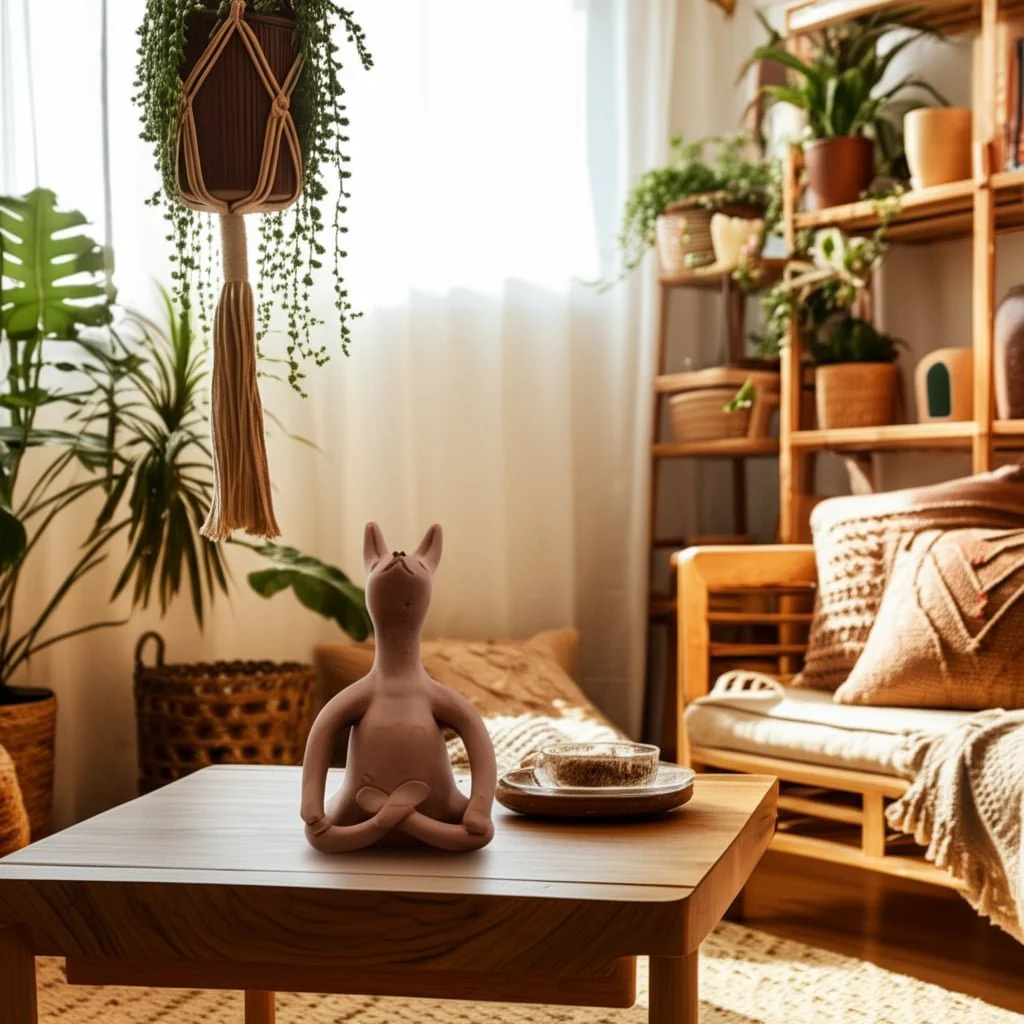 Terracotta, 9" Om Yoga Bunny, Natural - Image 14