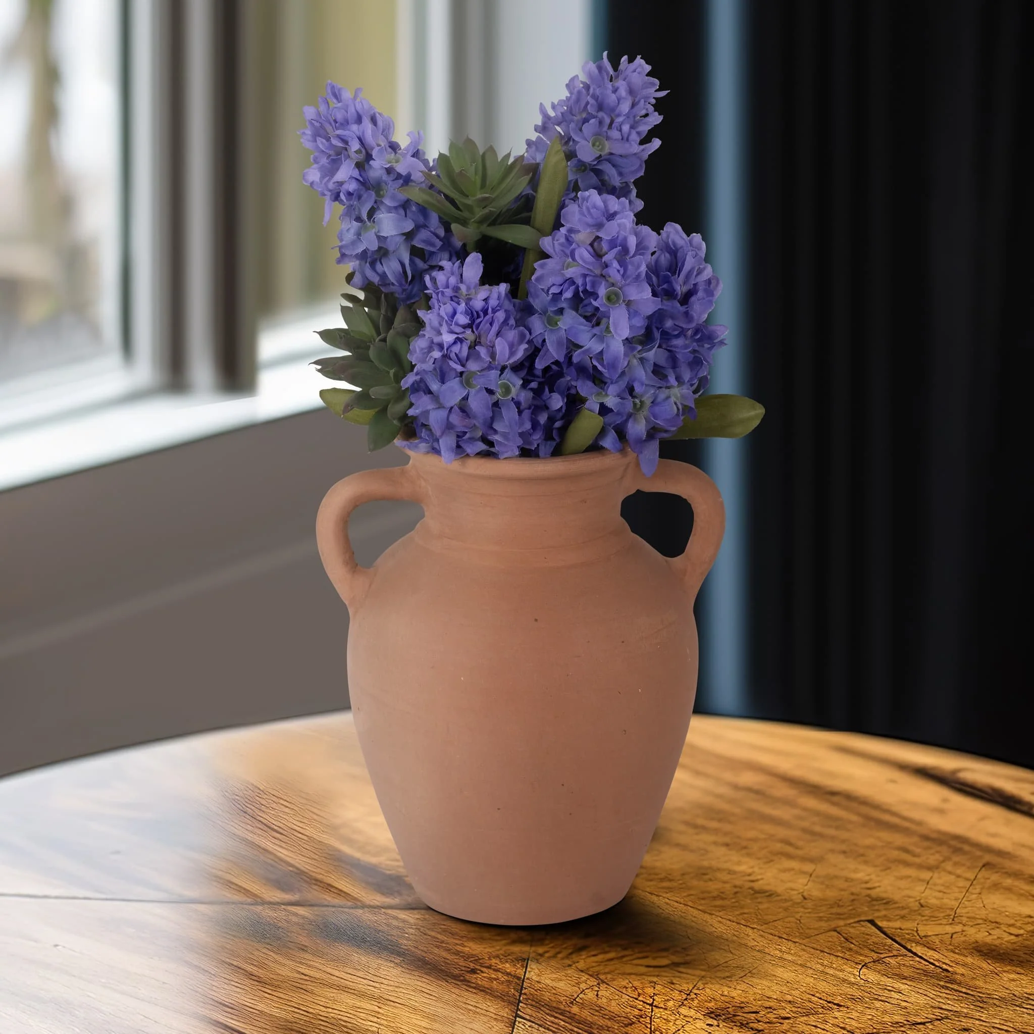 Terracotta, 9" Vase With Handles, Natural - Image 11