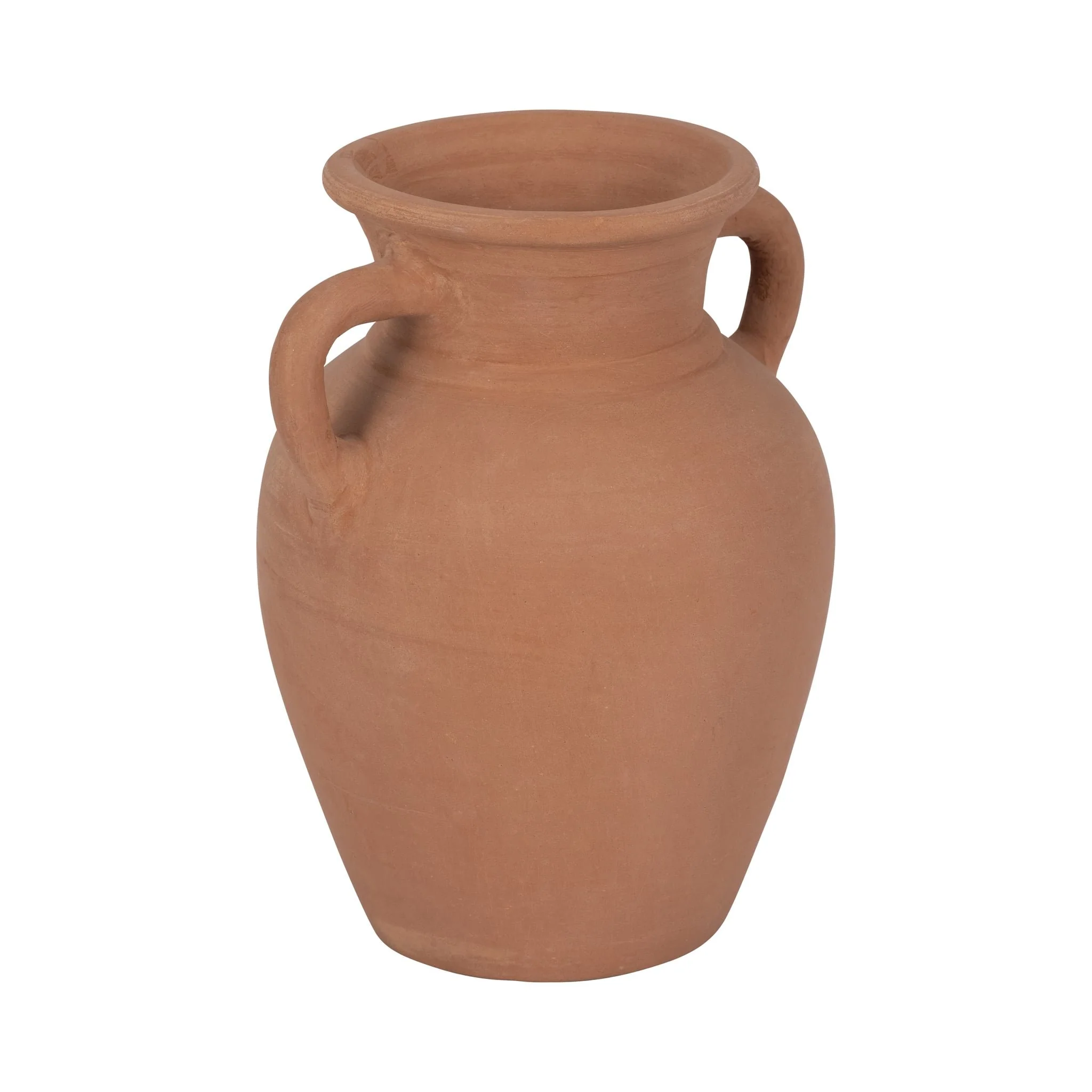Terracotta, 9" Vase With Handles, Natural - Image 3
