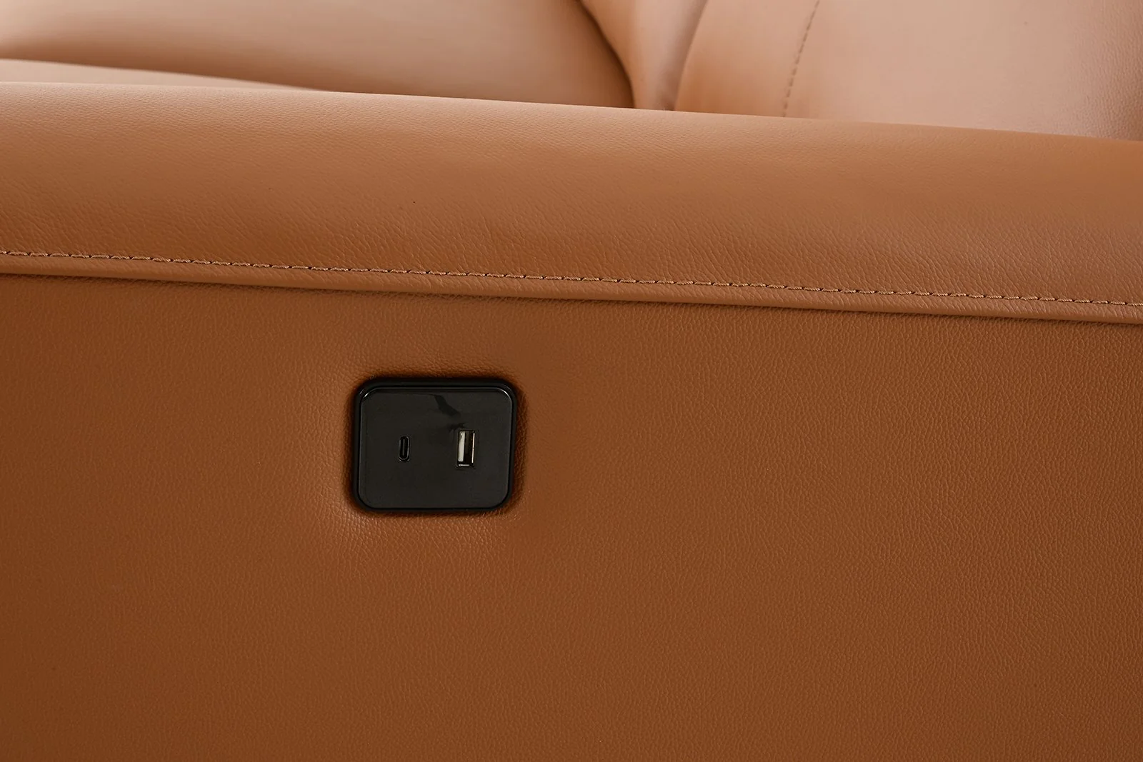 Themis Power Sectional, Right Chaise, Brown Clay - Image 4
