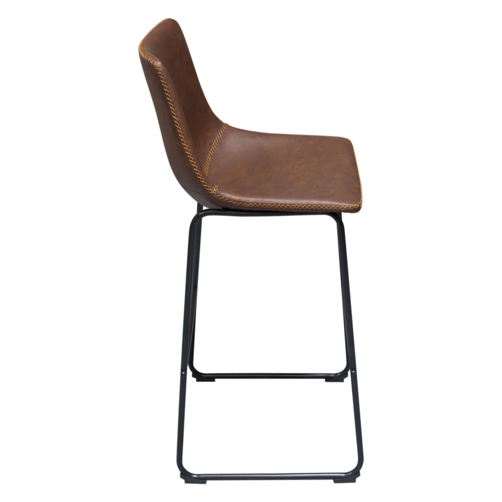 Theo Set of (2) Bar Height Chairs in Chocolate Leatherette w/ Black Metal Base by Diamond Sofa - Image 7