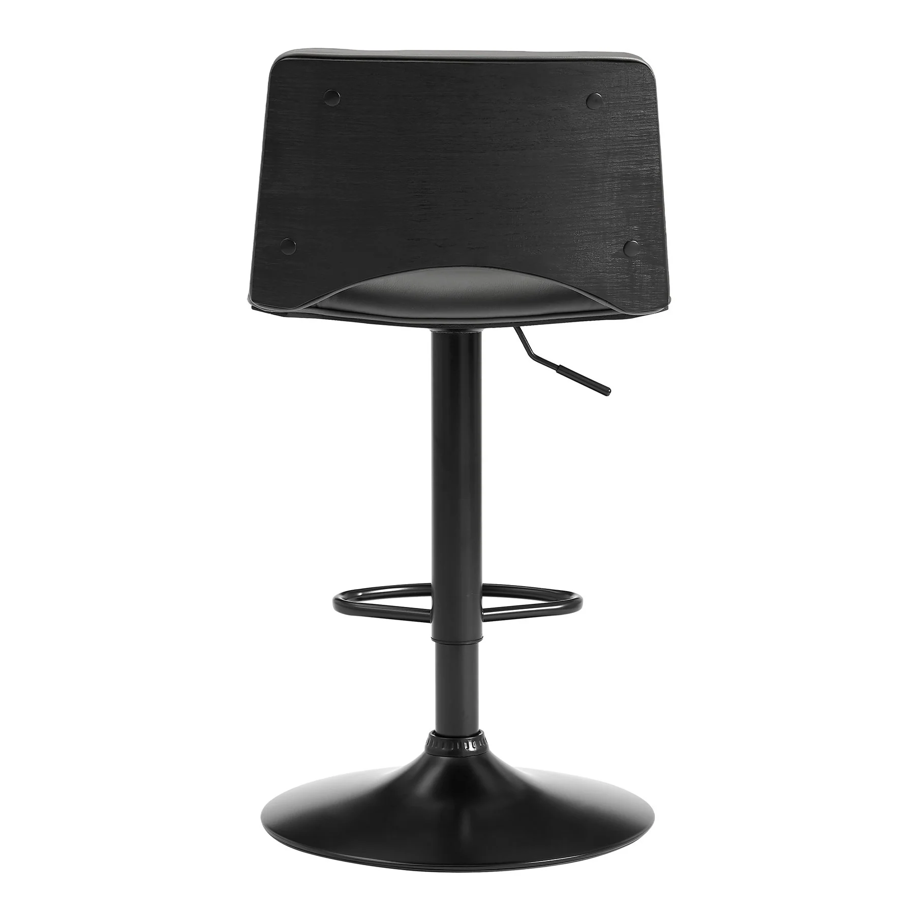 Thierry Adjustable Swivel Gray Faux Leather and Black Metal Bar Stool - Image 5