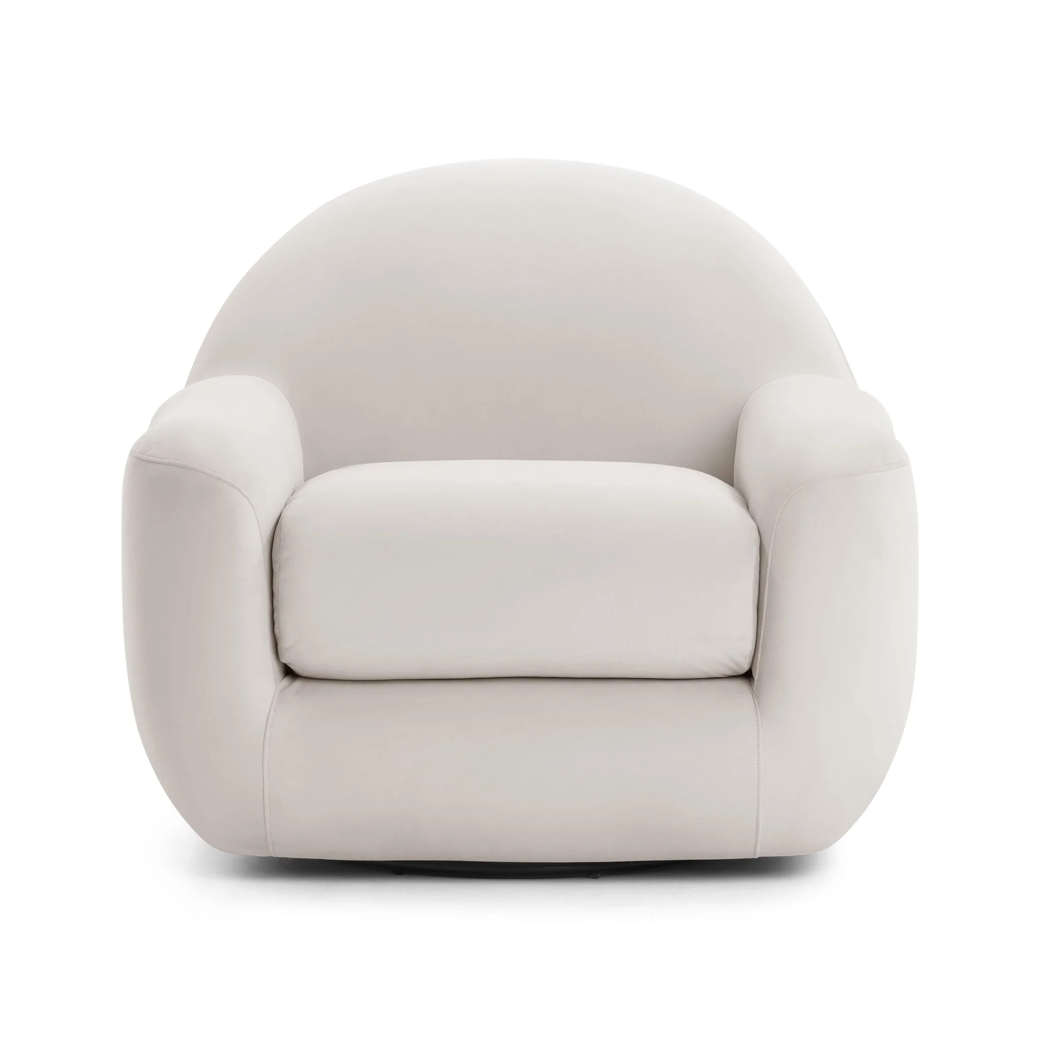Tiago Cream Velvet Swivel Chair - Image 3
