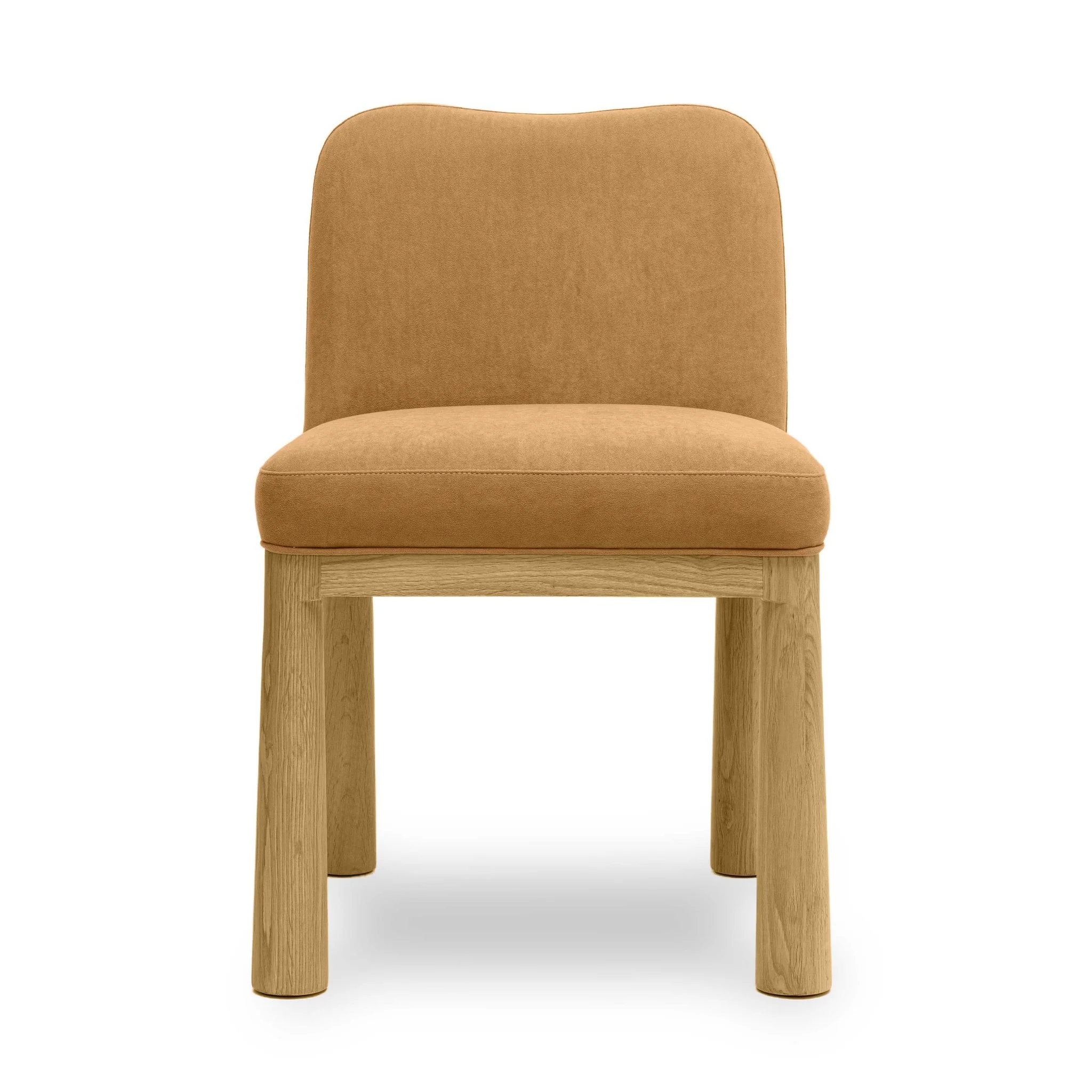 Tiara Cognac Performance Velvet Oak Dining Chair - Image 3