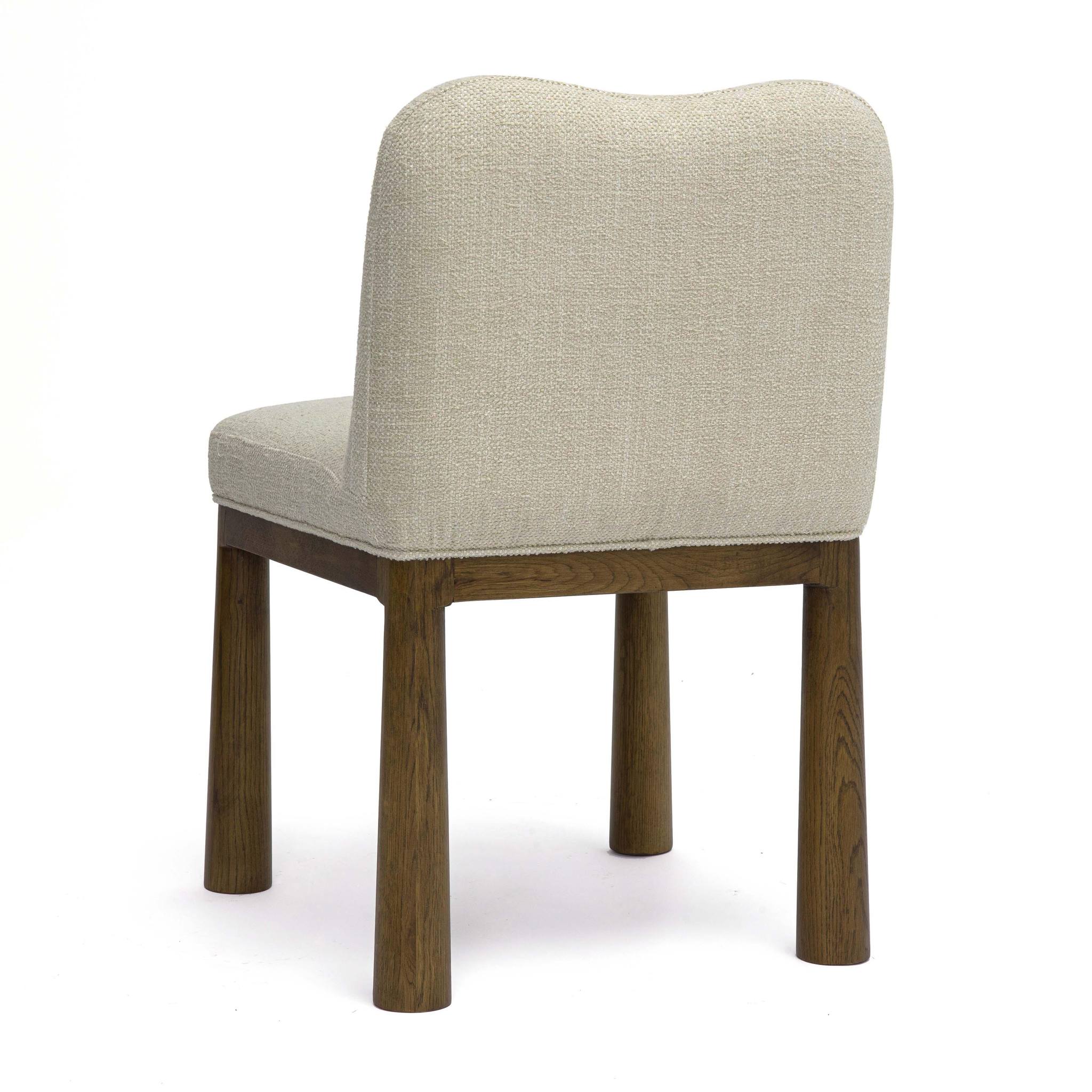 Tiara Cream Performance Basketweave Fabric Dining Chair - Image 4