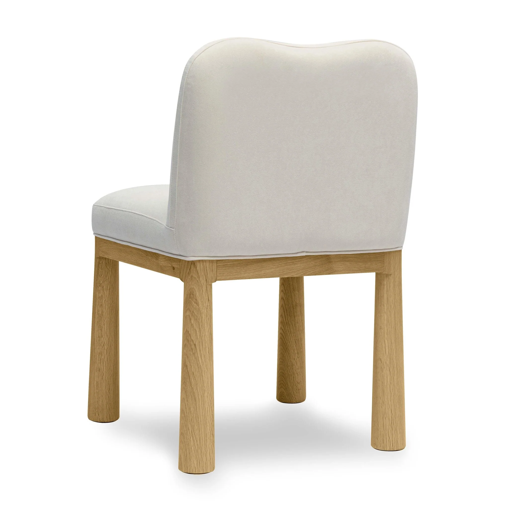Tiara Cream Performance Velvet Oak Dining Chair - Image 4