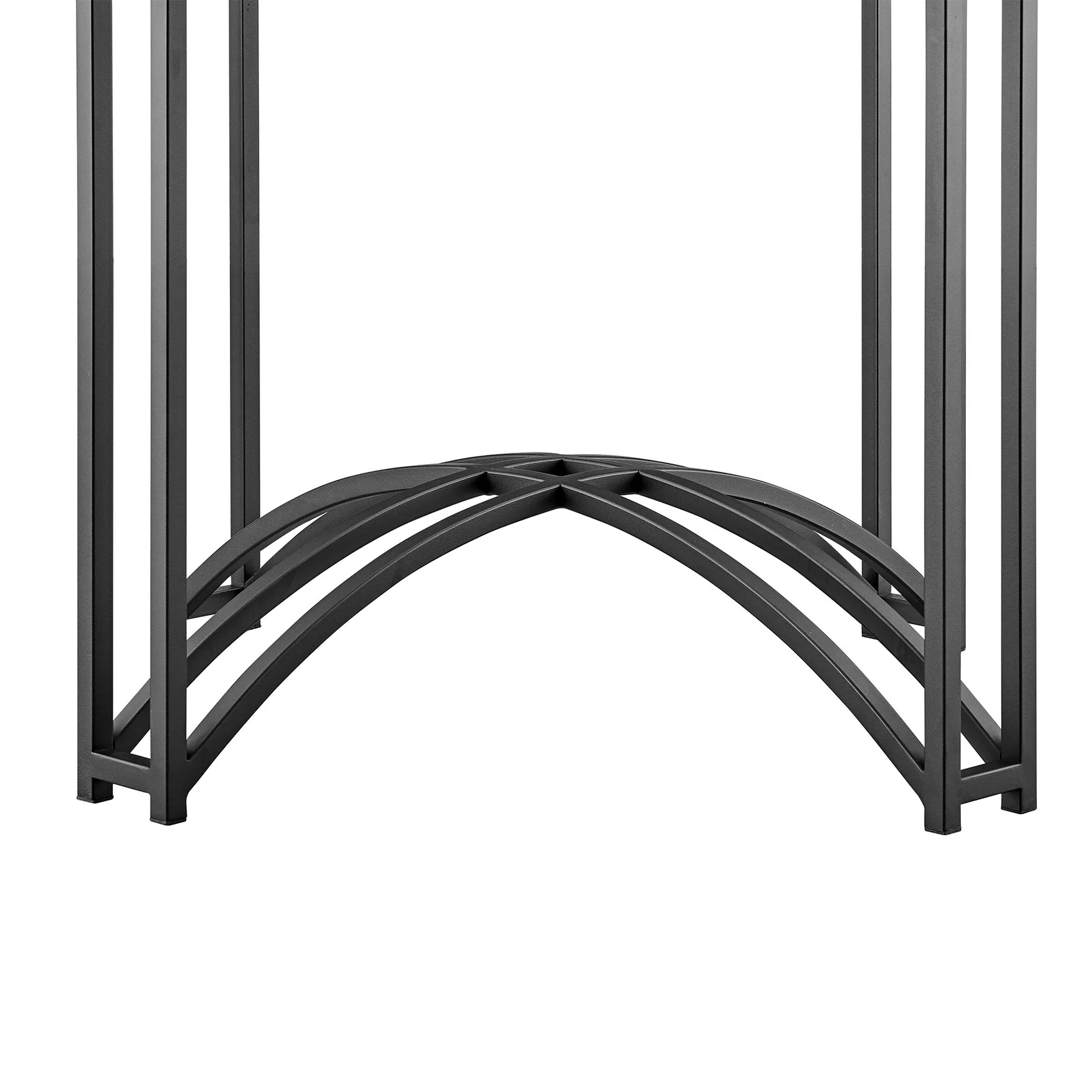 Tibet Contemporary Round Glass Dining Table with Matte Black Iron Base - Image 5