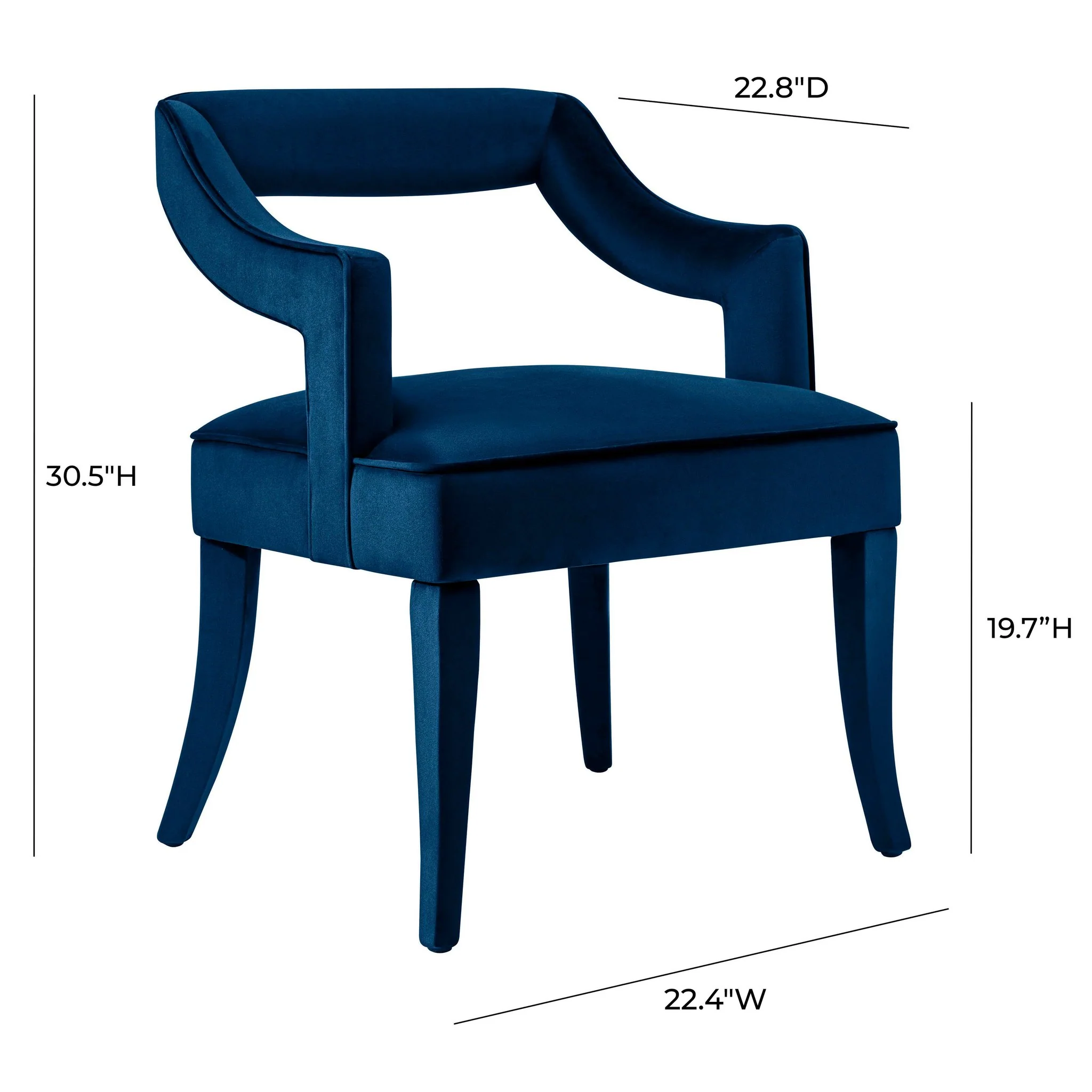 Tiffany Navy Velvet Chair - Image 7