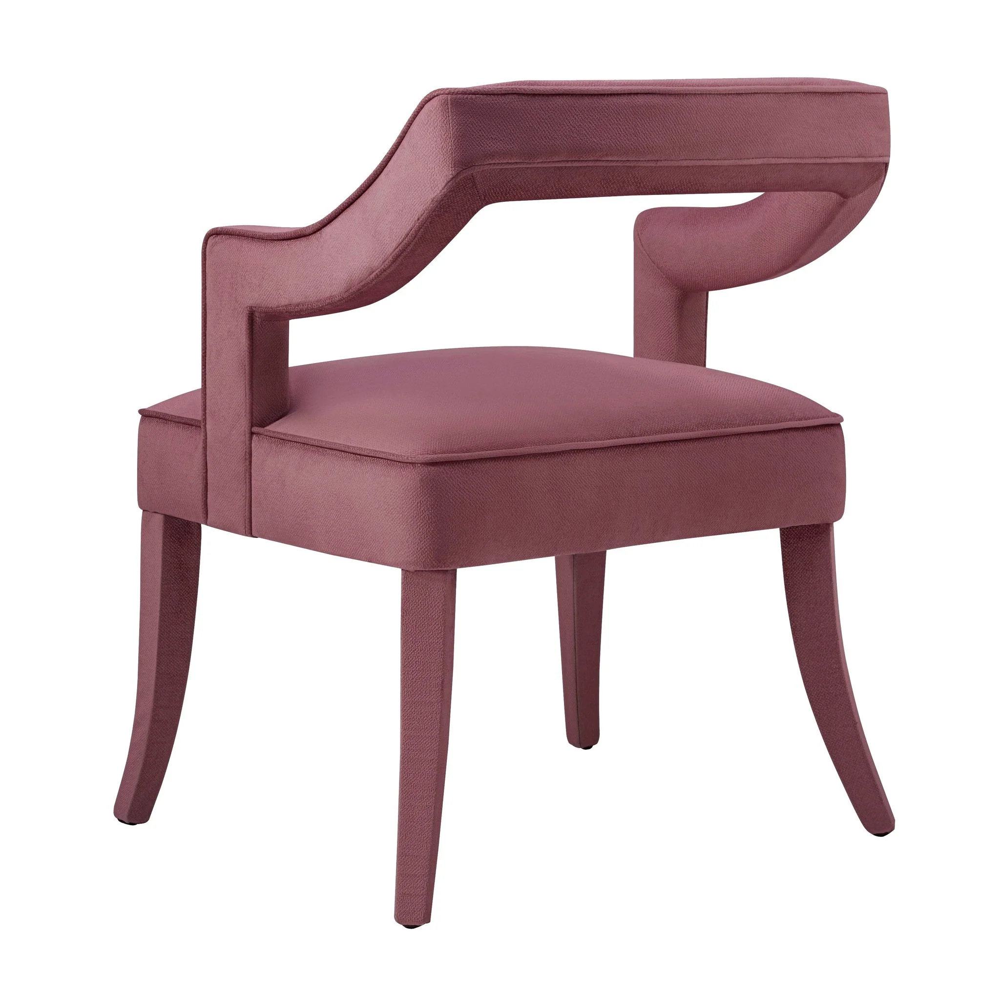 Tiffany Pink Slub Velvet Chair - Image 4