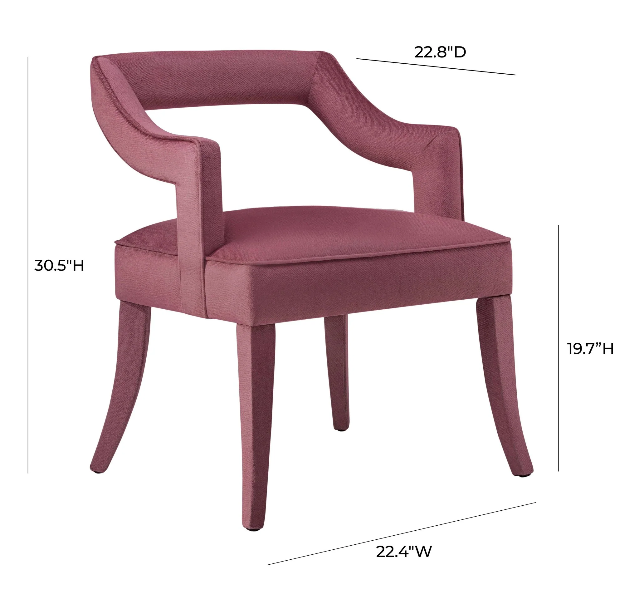 Tiffany Pink Slub Velvet Chair - Image 7