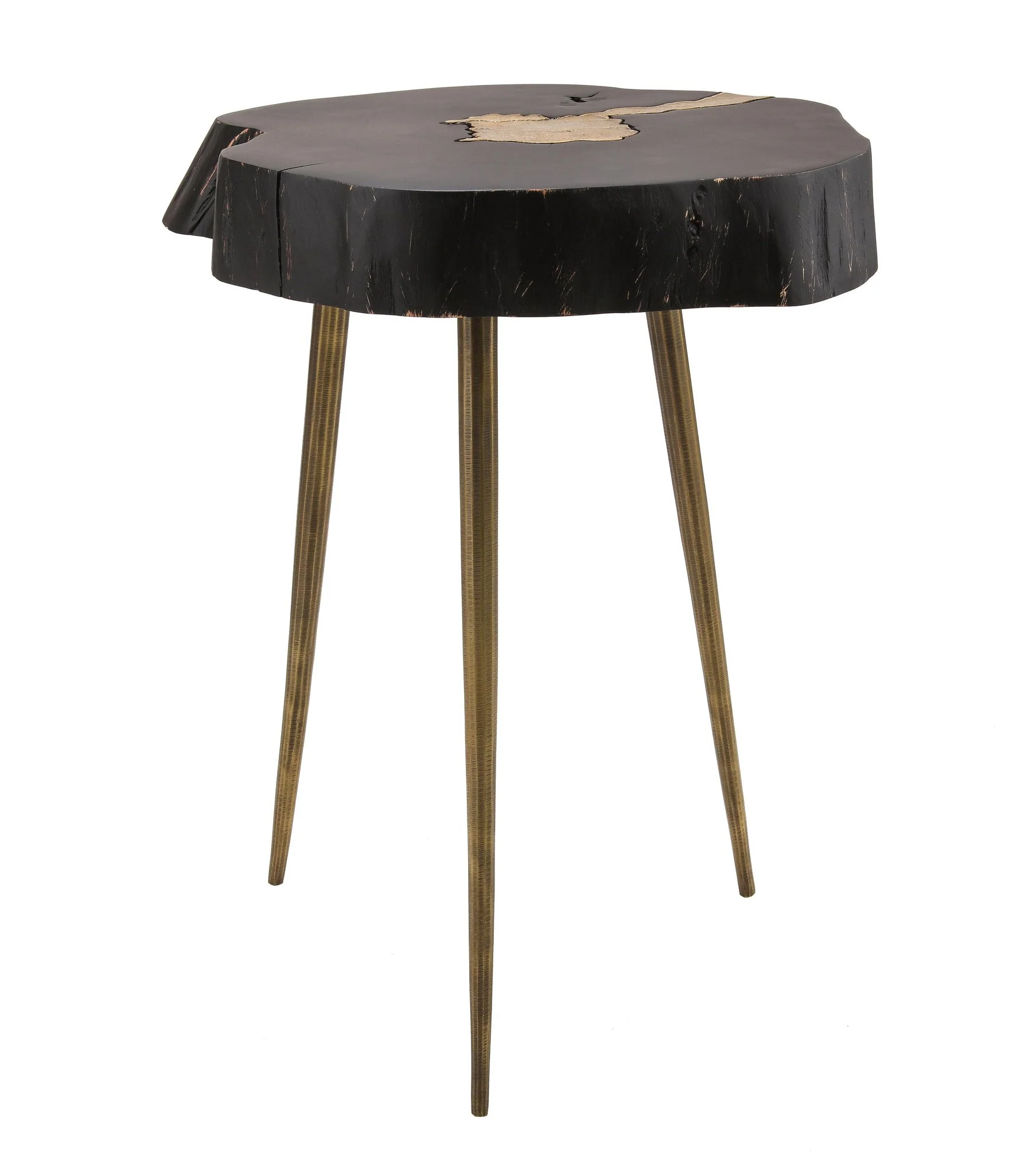 Timber Black and Brass Side Table - Image 3