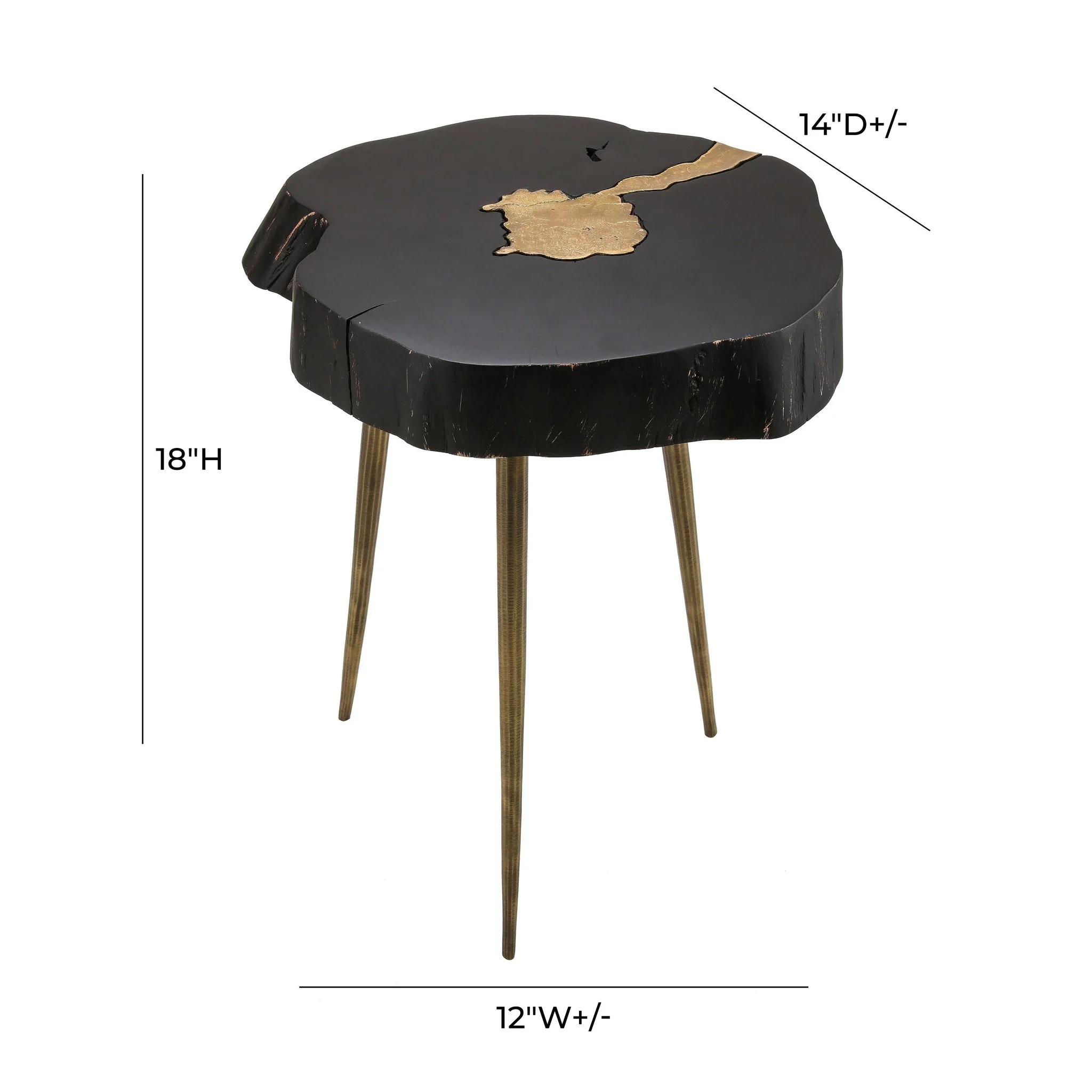 Timber Black and Brass Side Table - Image 5