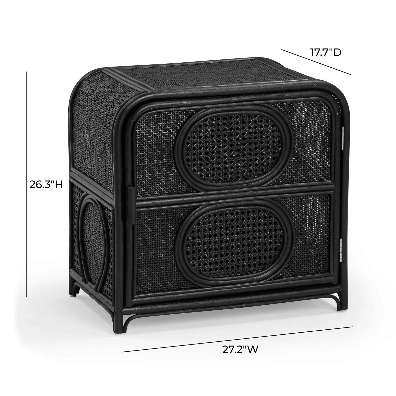 Tina Black Rattan Nightstand - Image 8
