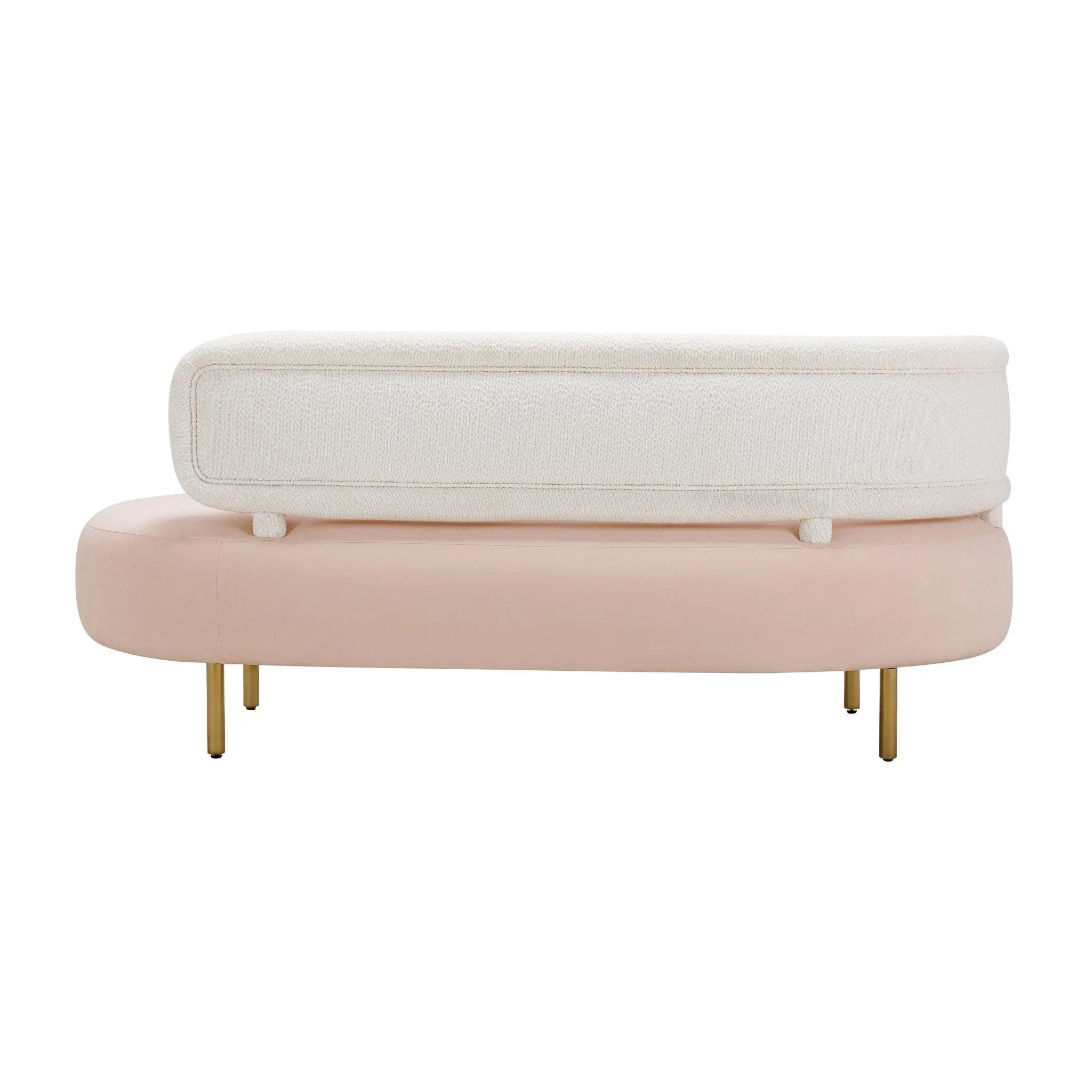 Tischa Cream Boucle & Blush Velvet Sofa - Image 4