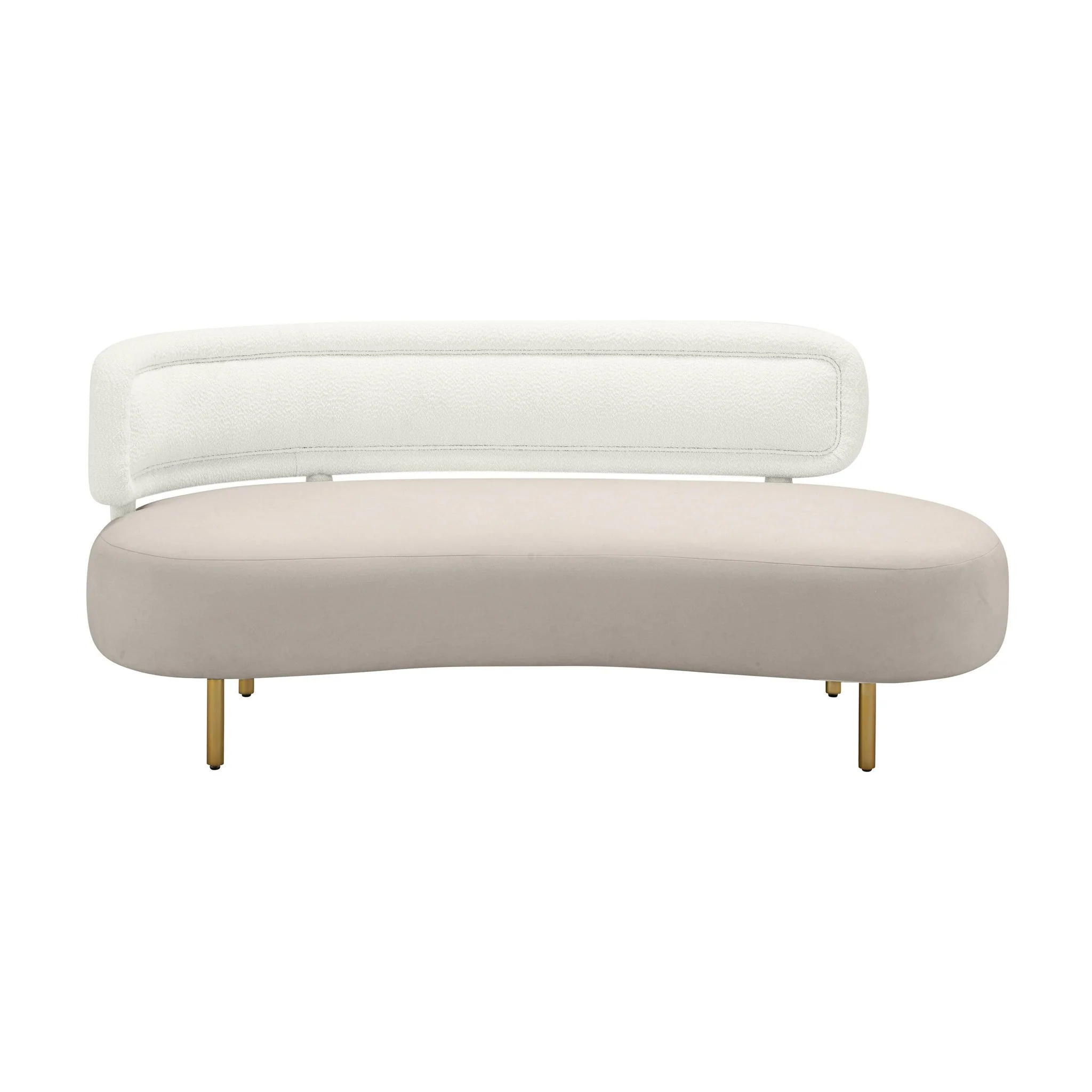 Tischa Cream Boucle & Grey Velvet Sofa - Image 3